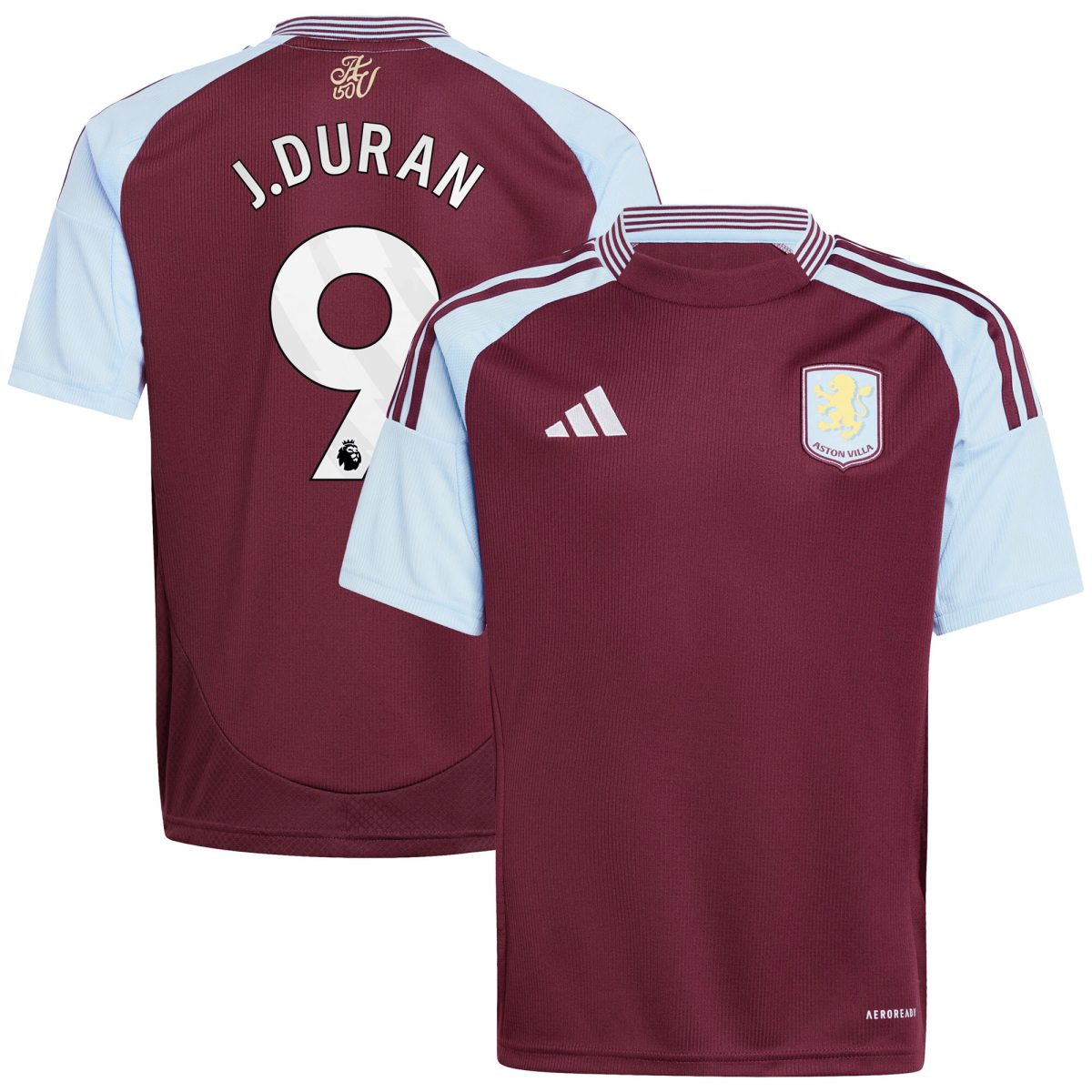 Aston Villa aston villa adidas home shirt 2024-25 – kids with j.duran 9 printing Collection | AVFC Jerseys & Fan Gear
