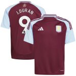 Aston Villa aston villa adidas home shirt 2024-25 – kids with j.duran 9 printing Collection | AVFC Jerseys & Fan Gear