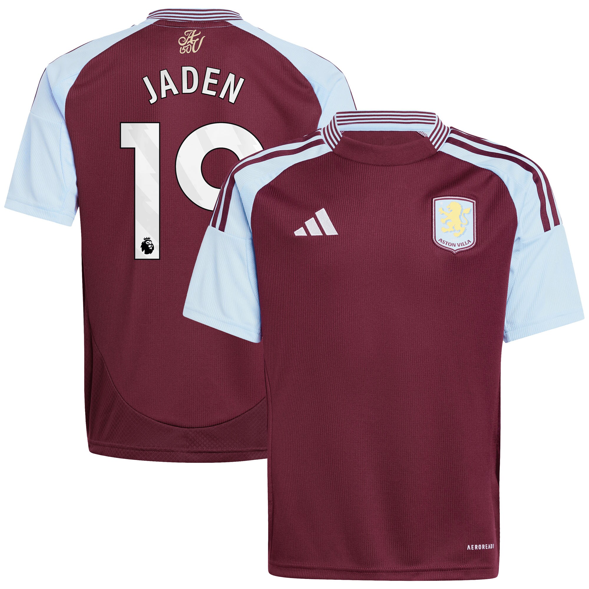 Aston Villa aston villa adidas home shirt 2024-25 – kids with jaden 19 printing Collection | AVFC Jerseys & Fan Gear
