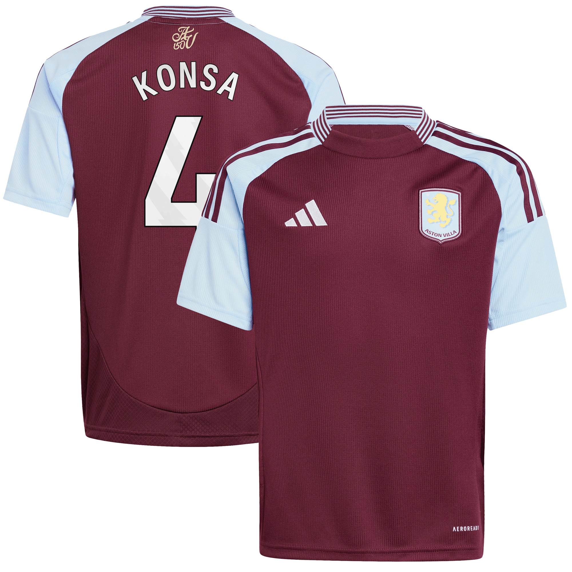 Aston Villa aston villa adidas home shirt 2024-25 – kids with konsa 4 printing Collection | AVFC Jerseys & Fan Gear