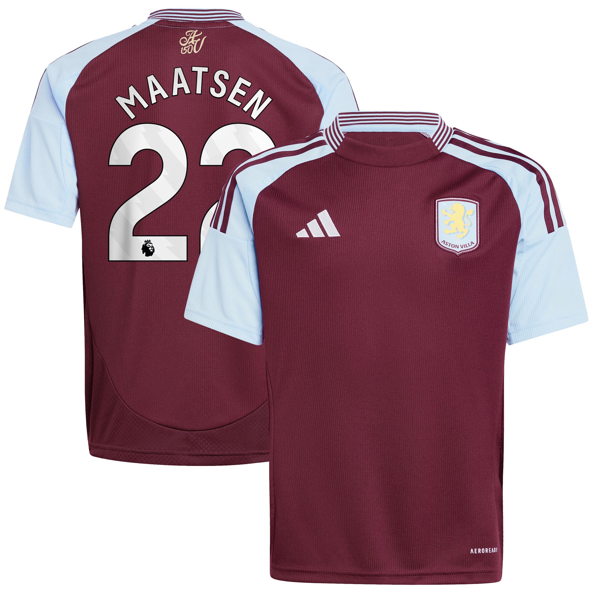 Aston Villa aston villa adidas home shirt 2024-25 – kids with maatsen 22 printing Collection | AVFC Jerseys & Fan Gear