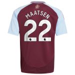 Aston Villa aston villa adidas home shirt 2024-25 – kids with maatsen 22 printing Collection | AVFC Jerseys & Fan Gear
