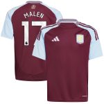 Aston Villa aston villa adidas home shirt 2024-25 – kids with malen 17 printing Collection | AVFC Jerseys & Fan Gear