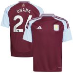 Aston Villa aston villa adidas home shirt 2024-25 – kids with onana 24 printing Collection | AVFC Jerseys & Fan Gear