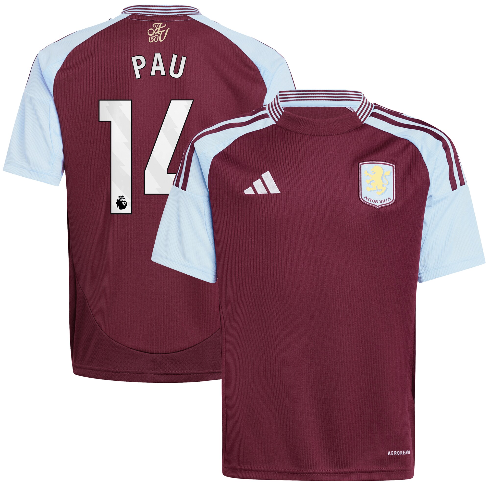 Aston Villa aston villa adidas home shirt 2024-25 – kids with pau 14 printing Collection | AVFC Jerseys & Fan Gear