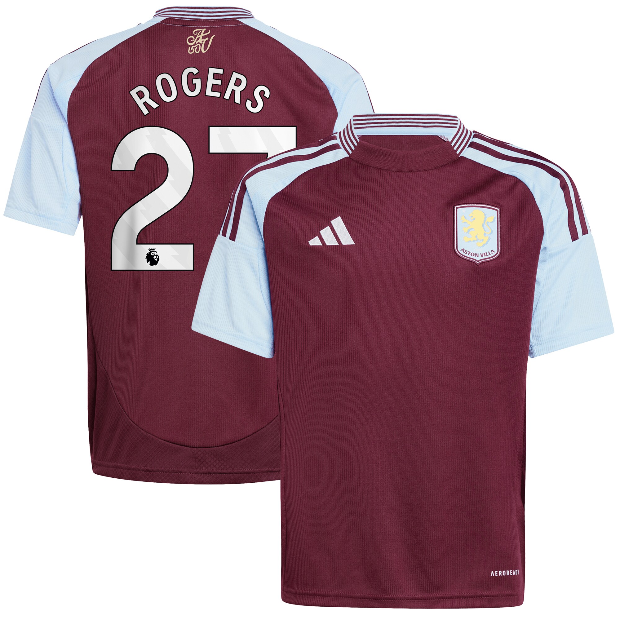 Aston Villa aston villa adidas home shirt 2024-25 – kids with rogers 27 printing Collection | AVFC Jerseys & Fan Gear