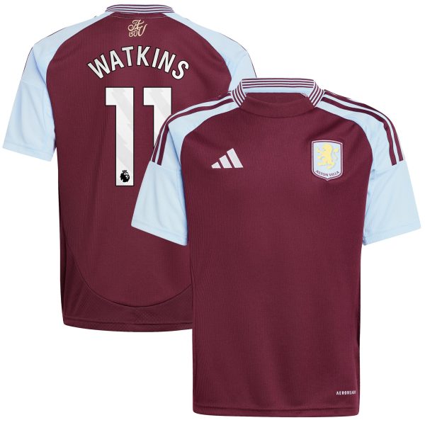 Aston Villa aston villa adidas home shirt 2024-25 – kids with watkins 11 printing Collection | AVFC Jerseys & Fan Gear
