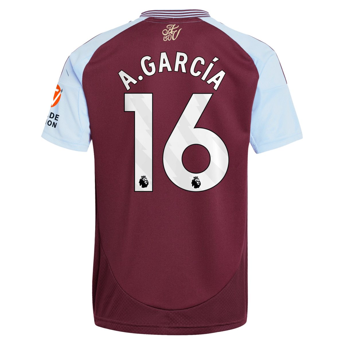 Aston Villa aston villa adidas home shirt 2024-25 with a.garcía 16 printing Collection | AVFC Jerseys & Fan Gear