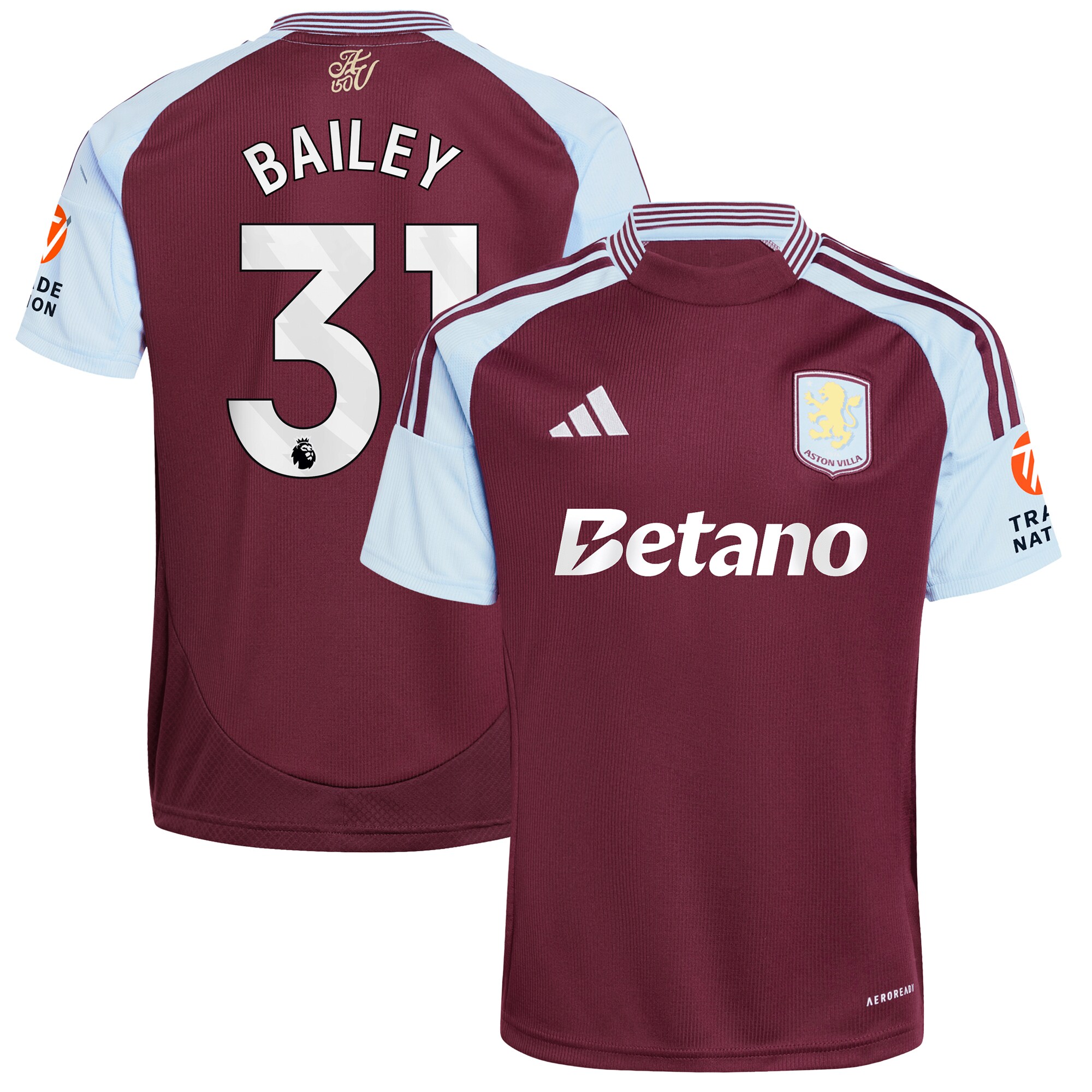 Aston Villa aston villa adidas home shirt 2024-25 with bailey 31 printing Collection | AVFC Jerseys & Fan Gear