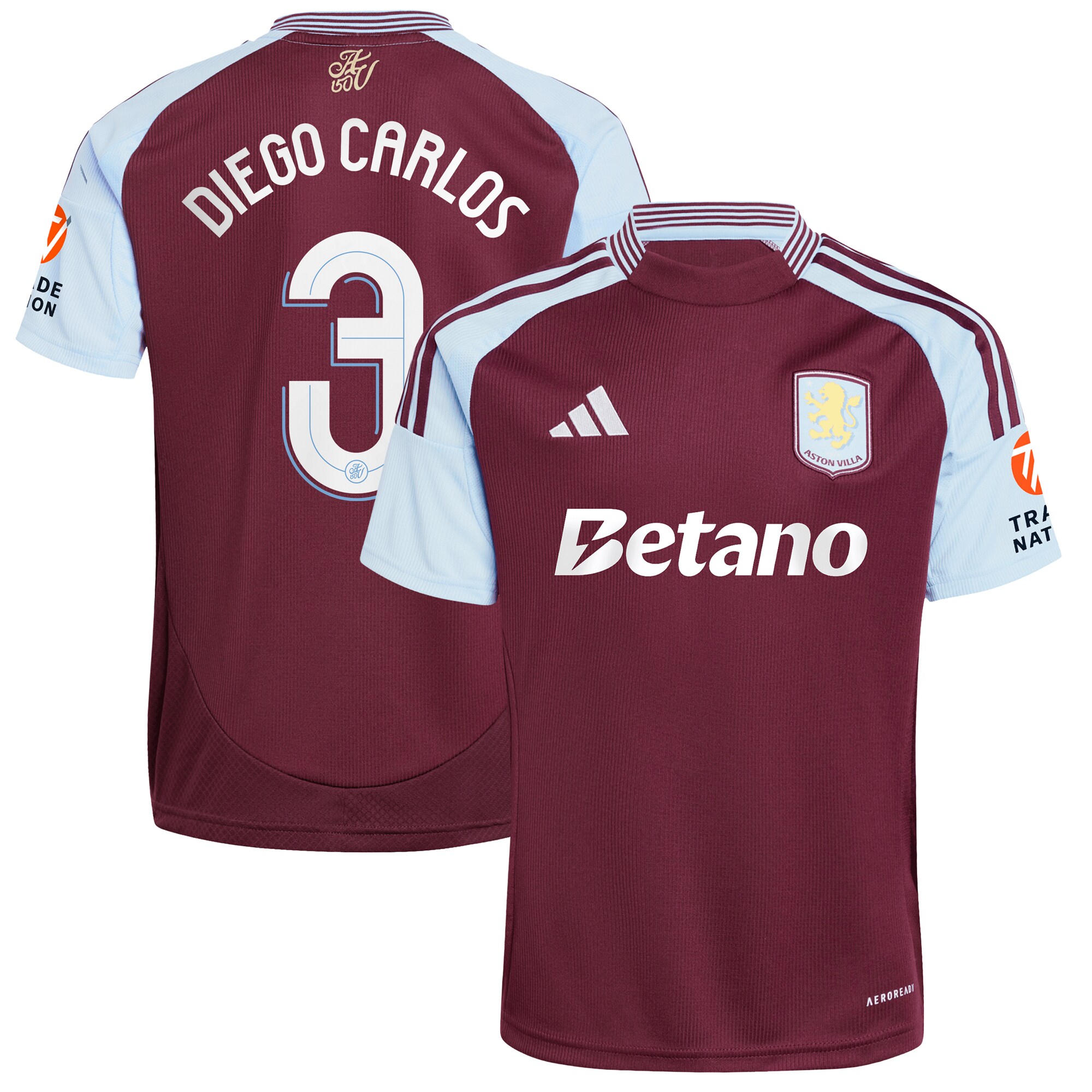 Aston Villa aston villa adidas home shirt 2024-25 with diego carlos 3 cup printing Collection | AVFC Jerseys & Fan Gear