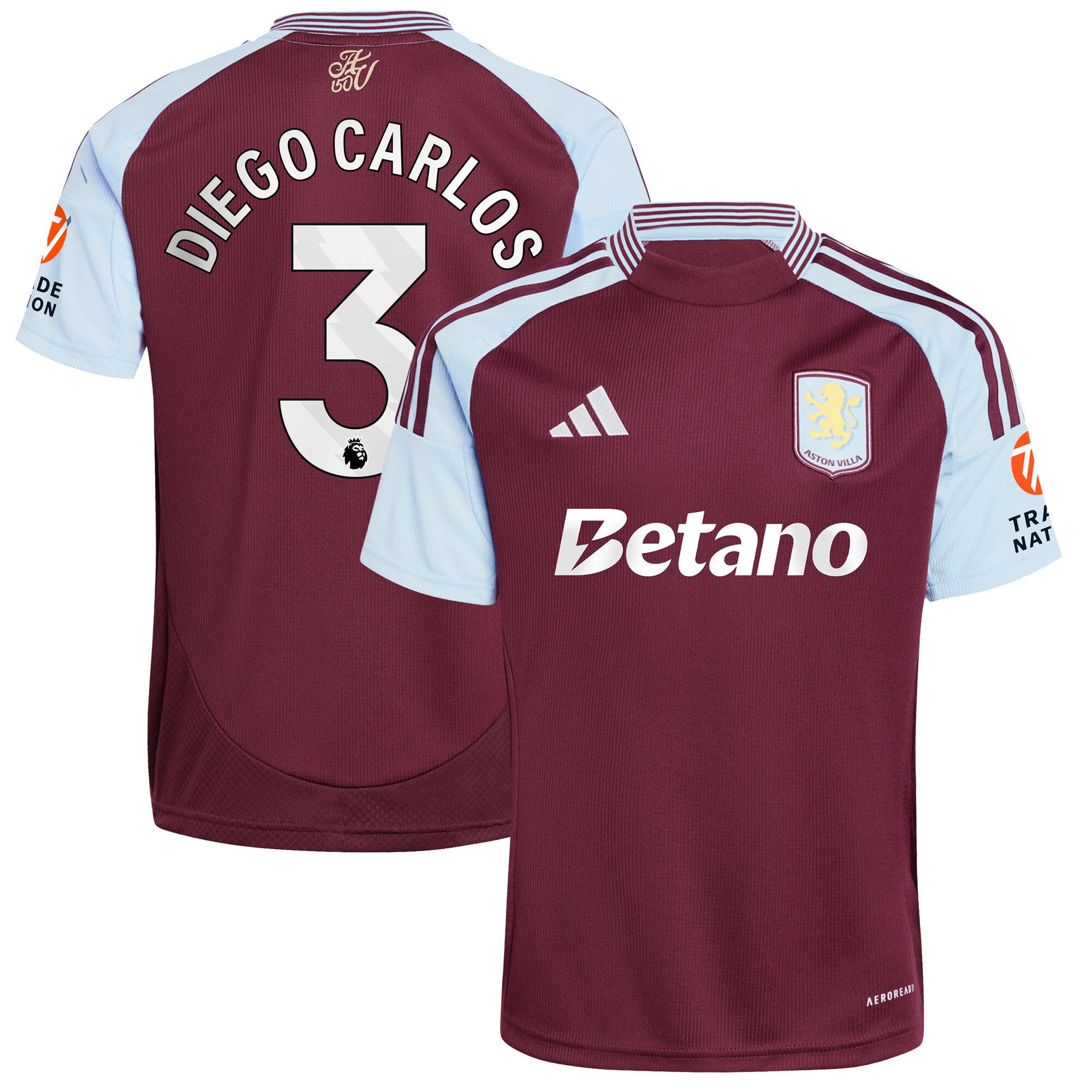 Aston Villa aston villa adidas home shirt 2024-25 with diego carlos 3 printing Collection | AVFC Jerseys & Fan Gear