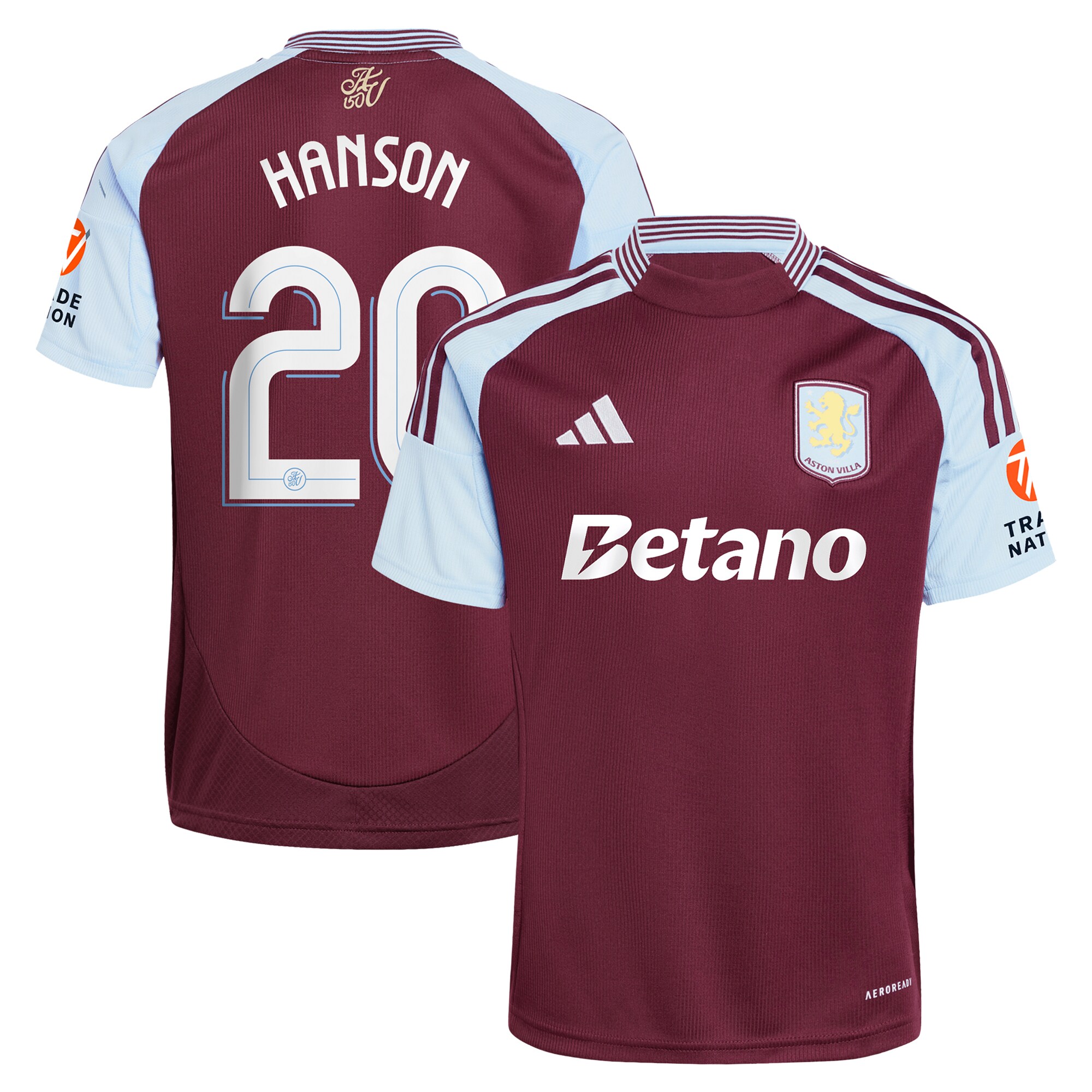 Aston Villa aston villa adidas home shirt 2024-25 with hanson 20 cup printing Collection | AVFC Jerseys & Fan Gear