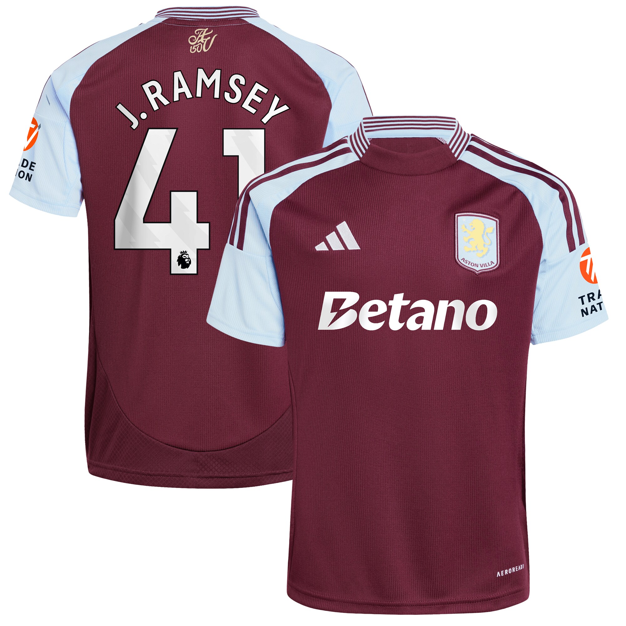 Aston Villa aston villa adidas home shirt 2024-25 with j. ramsey 41 printing Collection | AVFC Jerseys & Fan Gear
