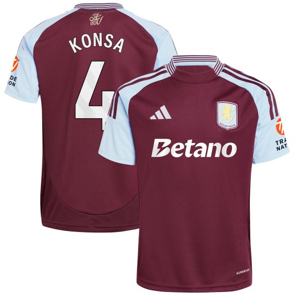 Aston Villa aston villa adidas home shirt 2024-25 with konsa 4 printing Collection | AVFC Jerseys & Fan Gear