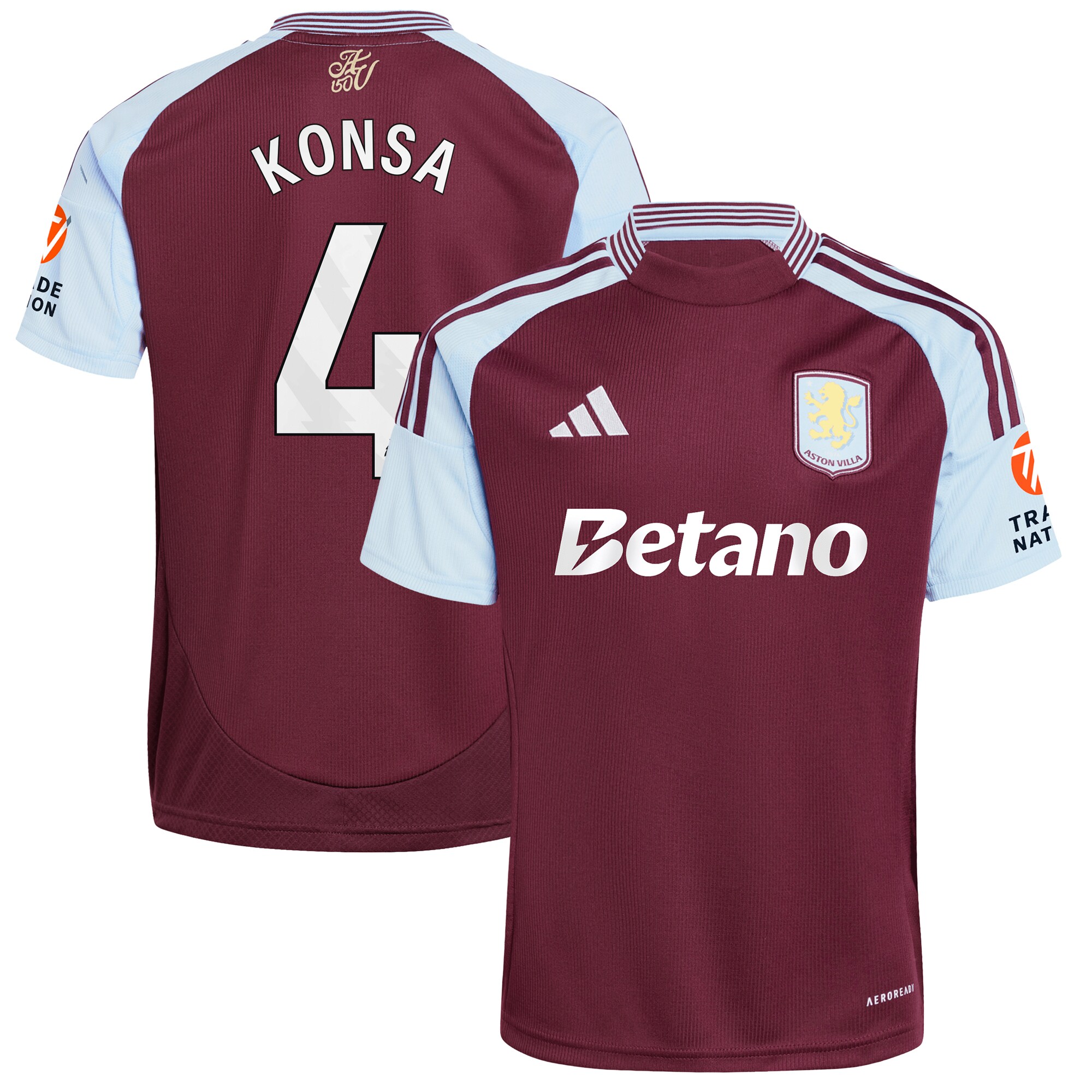 Aston Villa aston villa adidas home shirt 2024-25 with konsa 4 printing Collection | AVFC Jerseys & Fan Gear