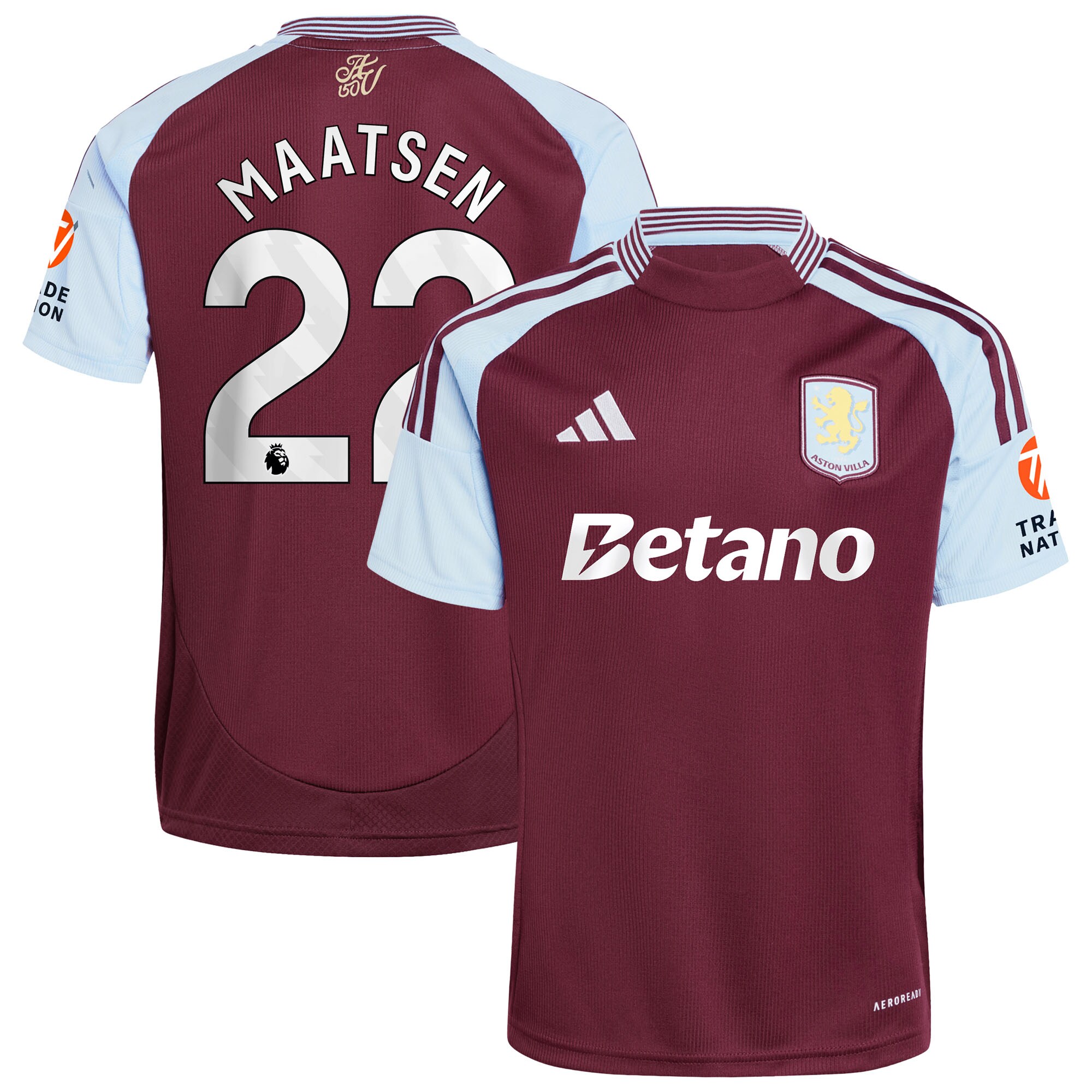 Aston Villa aston villa adidas home shirt 2024-25 with maatsen 22 printing Collection | AVFC Jerseys & Fan Gear