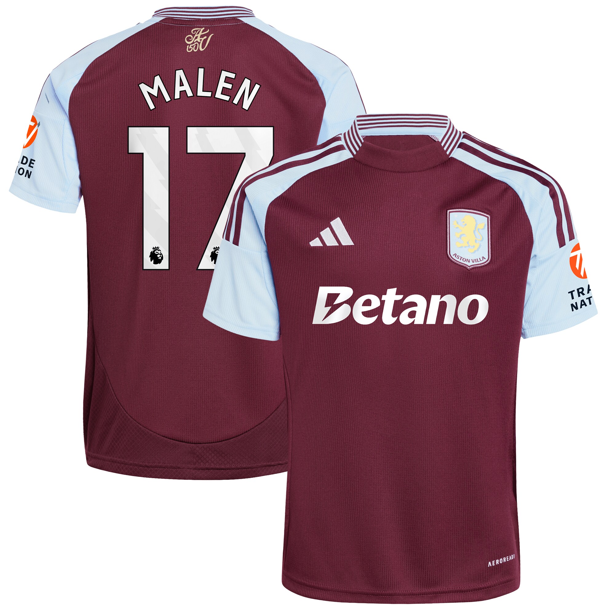Aston Villa aston villa adidas home shirt 2024-25 with malen 17 printing Collection | AVFC Jerseys & Fan Gear