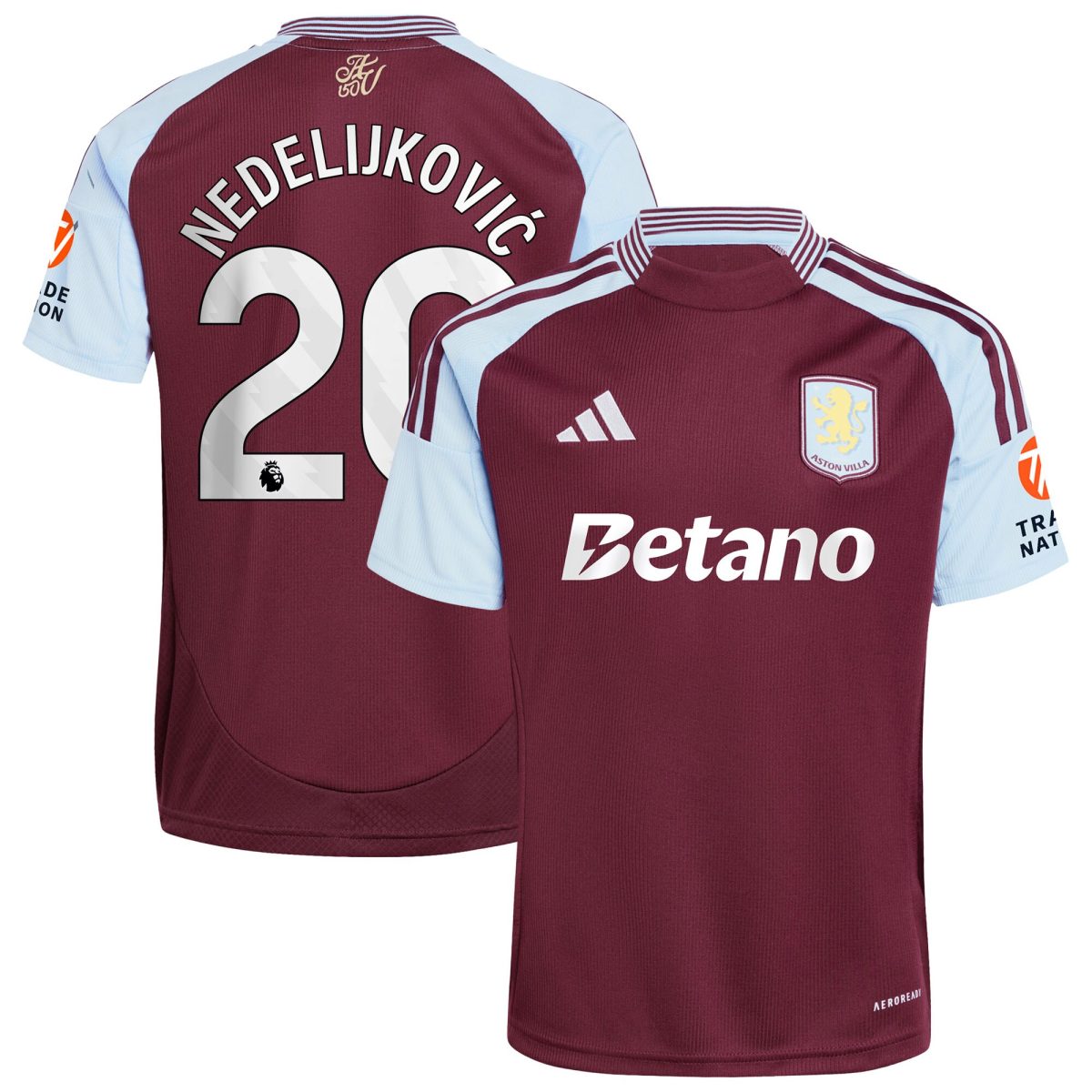 Aston Villa aston villa adidas home shirt 2024-25 with nedeljković 20 printing Collection | AVFC Jerseys & Fan Gear