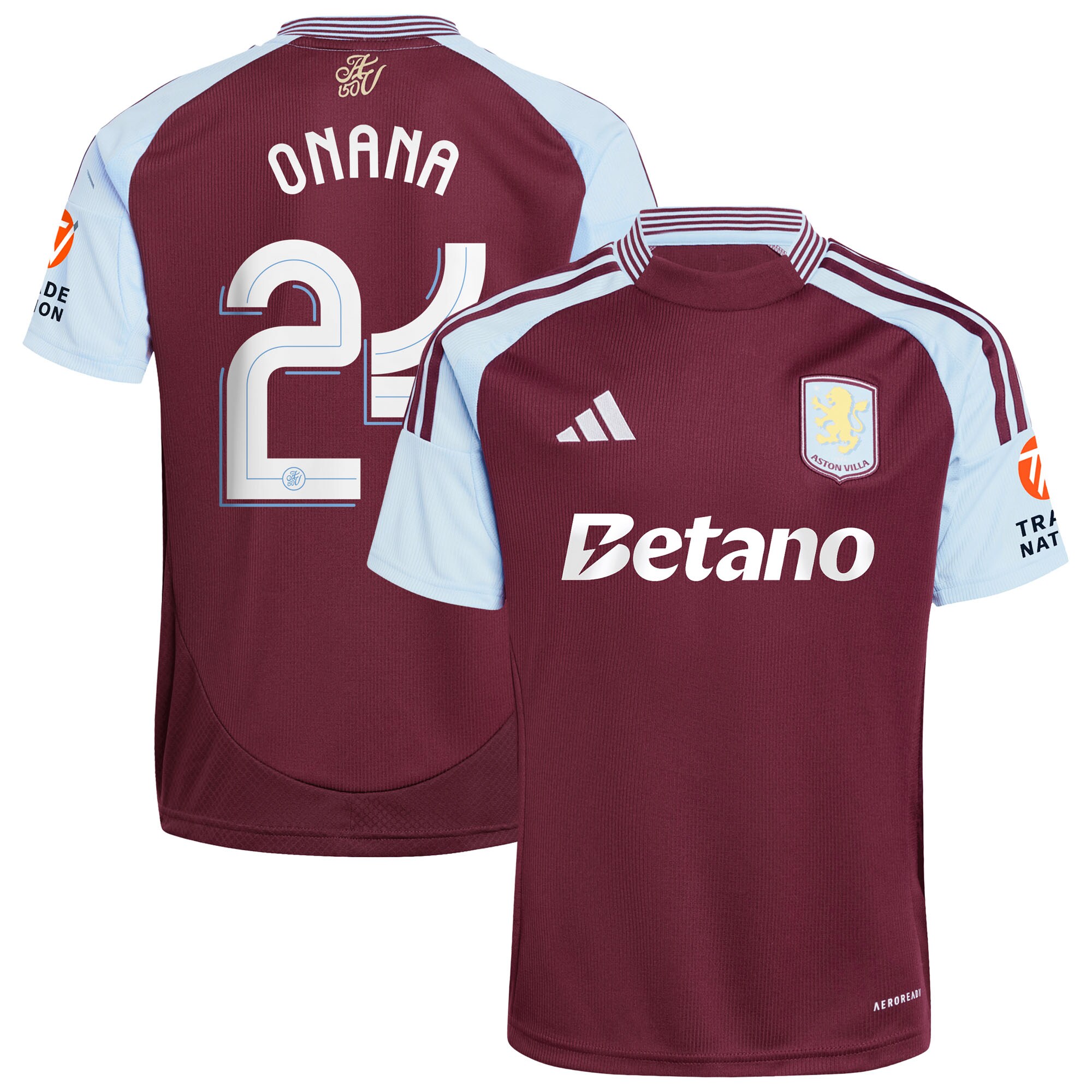 Aston Villa aston villa adidas home shirt 2024-25 with onana 24 cup printing Collection | AVFC Jerseys & Fan Gear