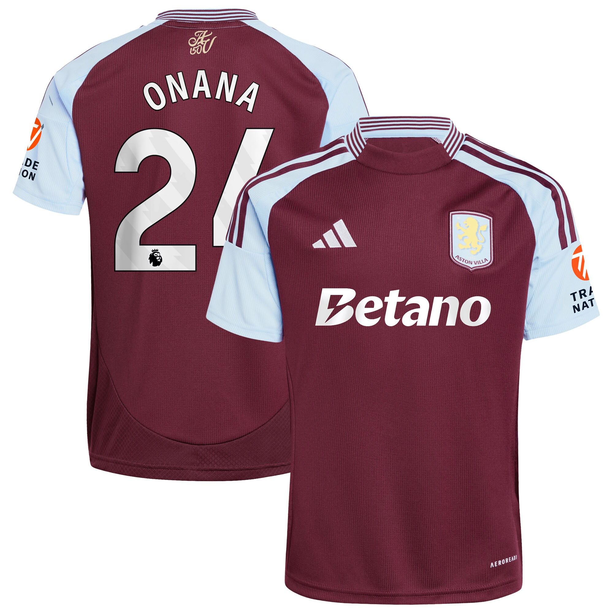 Aston Villa aston villa adidas home shirt 2024-25 with onana 24 printing Collection | AVFC Jerseys & Fan Gear