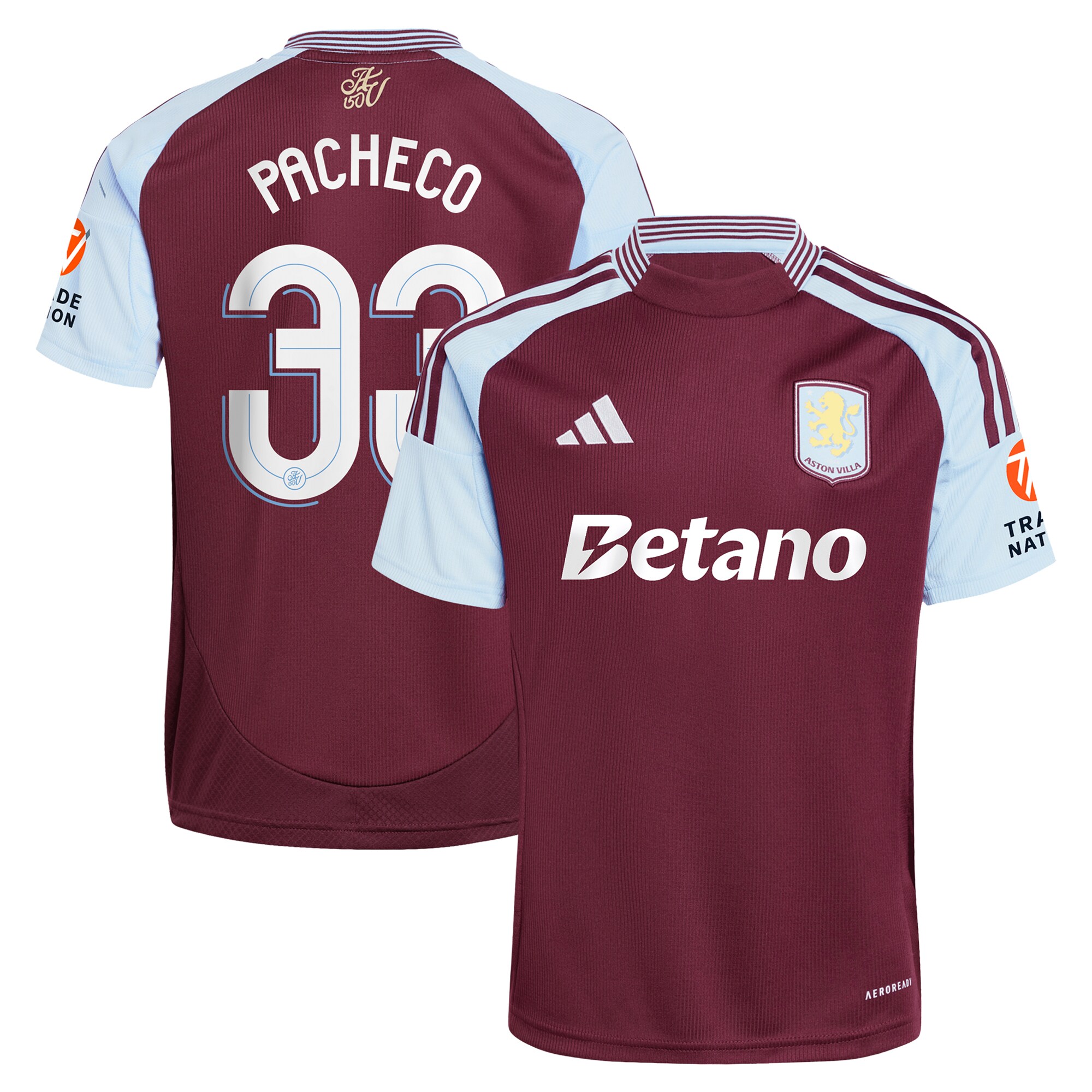Aston Villa aston villa adidas home shirt 2024-25 with pacheco 33 cup printing Collection | AVFC Jerseys & Fan Gear