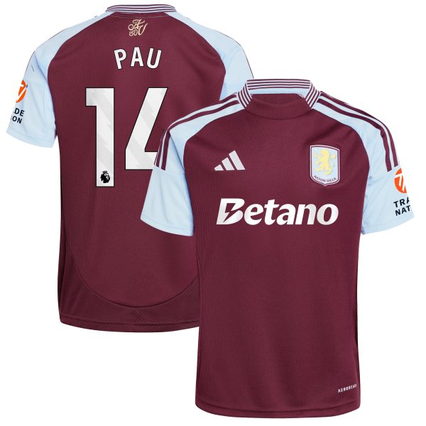 Aston Villa aston villa adidas home shirt 2024-25 with pau 14 printing Collection | AVFC Jerseys & Fan Gear