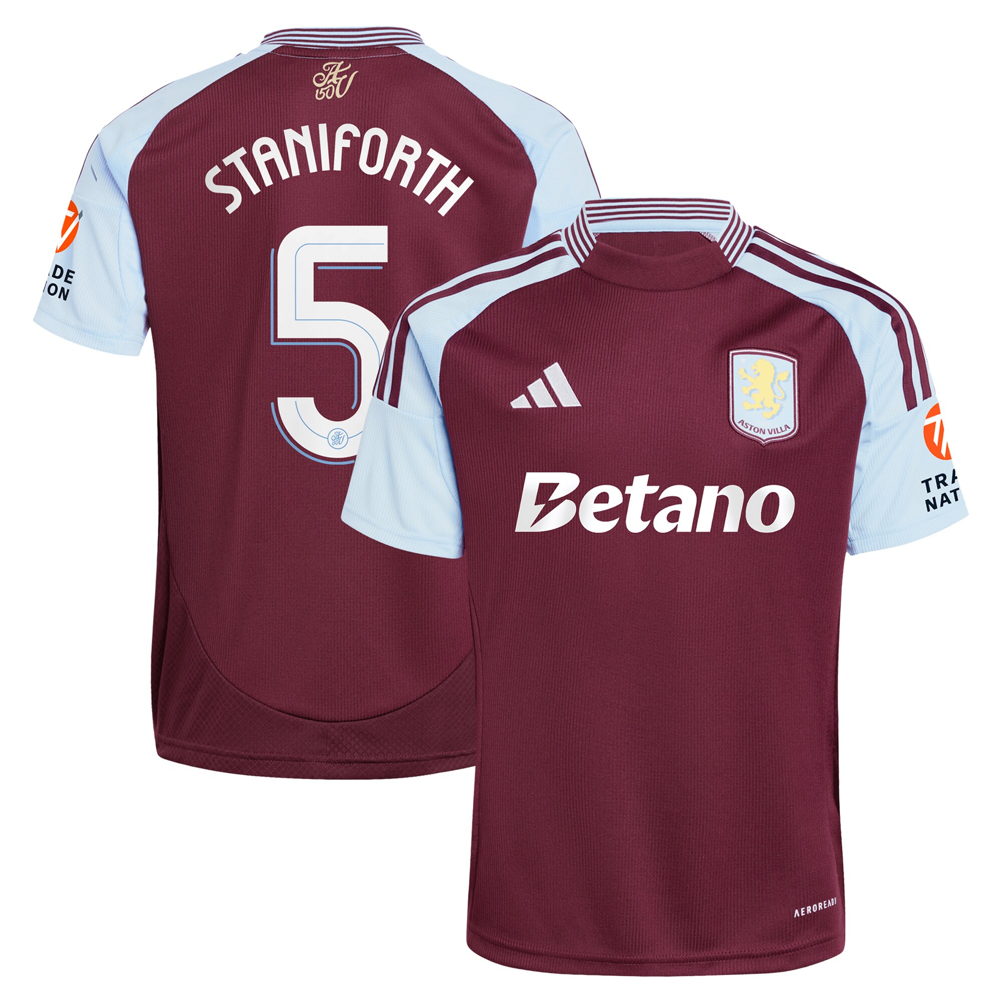 Aston Villa aston villa adidas home shirt 2024-25 with staniforth 5 cup printing Collection | AVFC Jerseys & Fan Gear