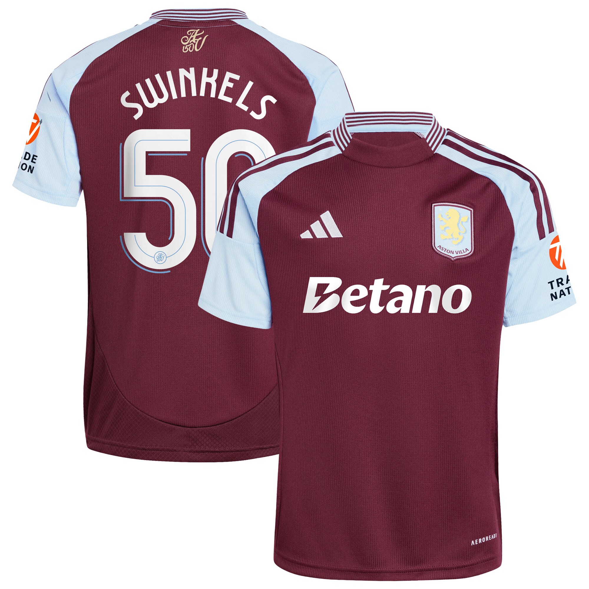 Aston Villa aston villa adidas home shirt 2024-25 with swinkels 50 cup printing Collection | AVFC Jerseys & Fan Gear