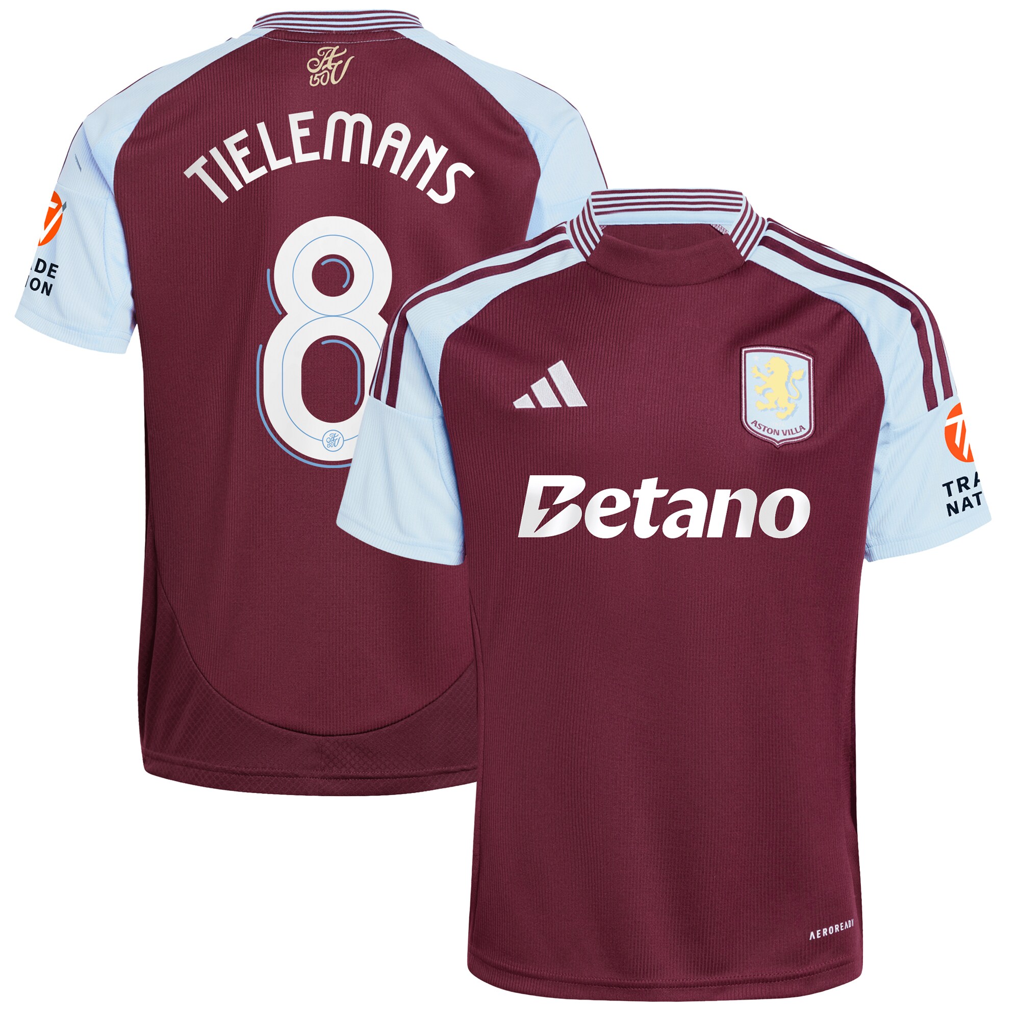 Aston Villa aston villa adidas home shirt 2024-25 with tielemans 8 cup printing Collection | AVFC Jerseys & Fan Gear