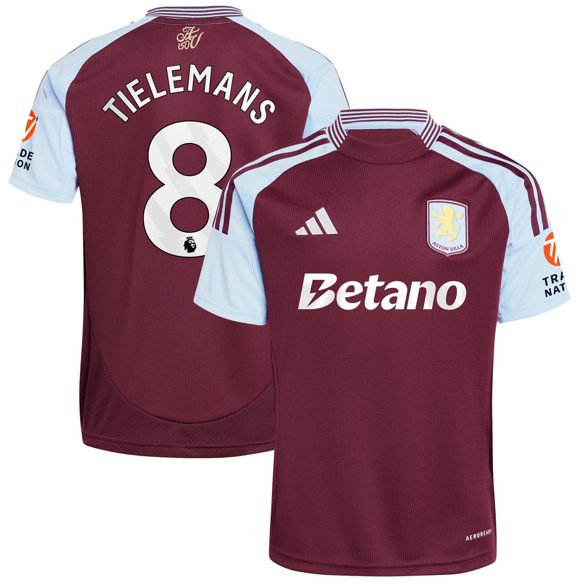 Aston Villa aston villa adidas home shirt 2024-25 with tielemans 8 printing Collection | AVFC Jerseys & Fan Gear