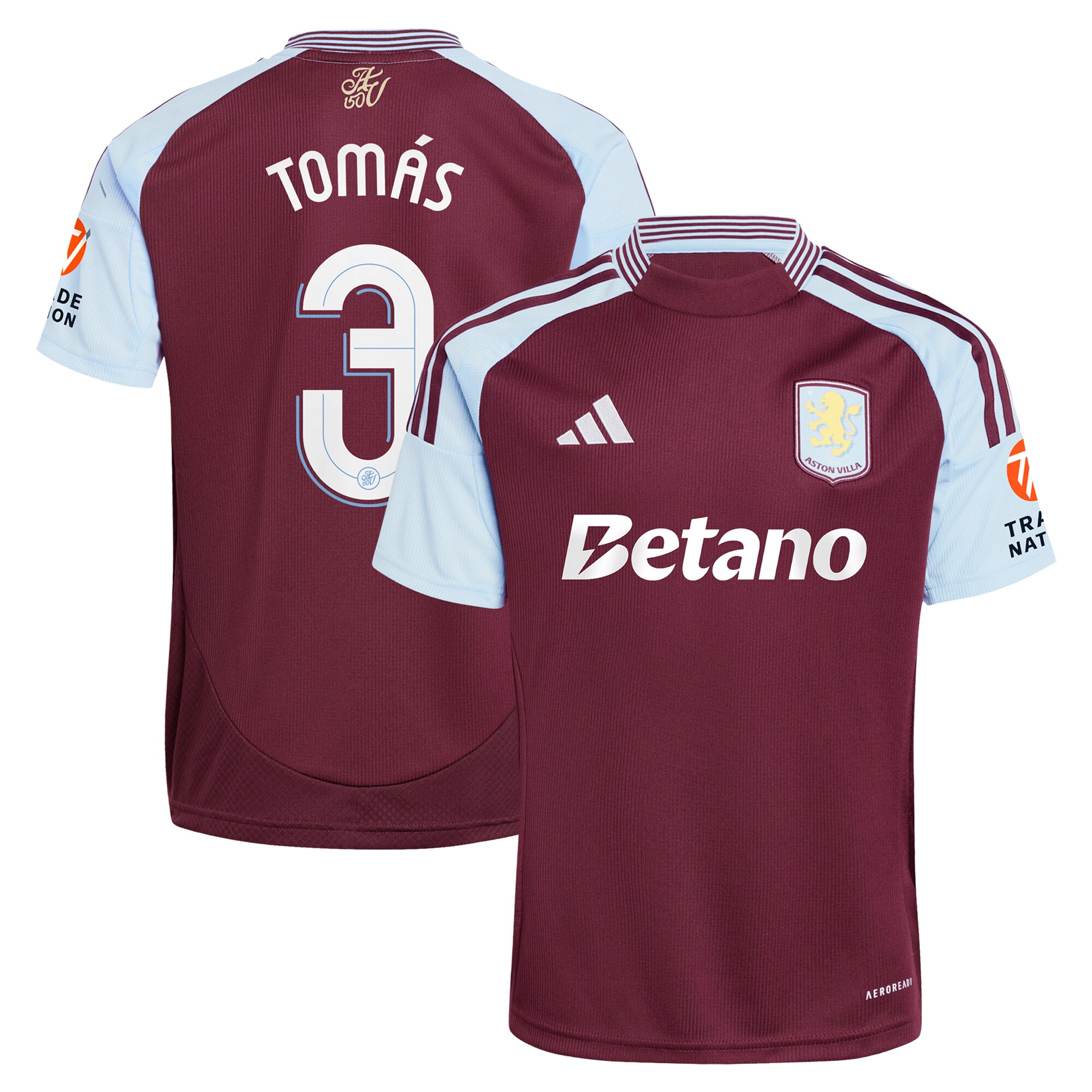 Aston Villa aston villa adidas home shirt 2024-25 with tomás 3 cup printing Collection | AVFC Jerseys & Fan Gear