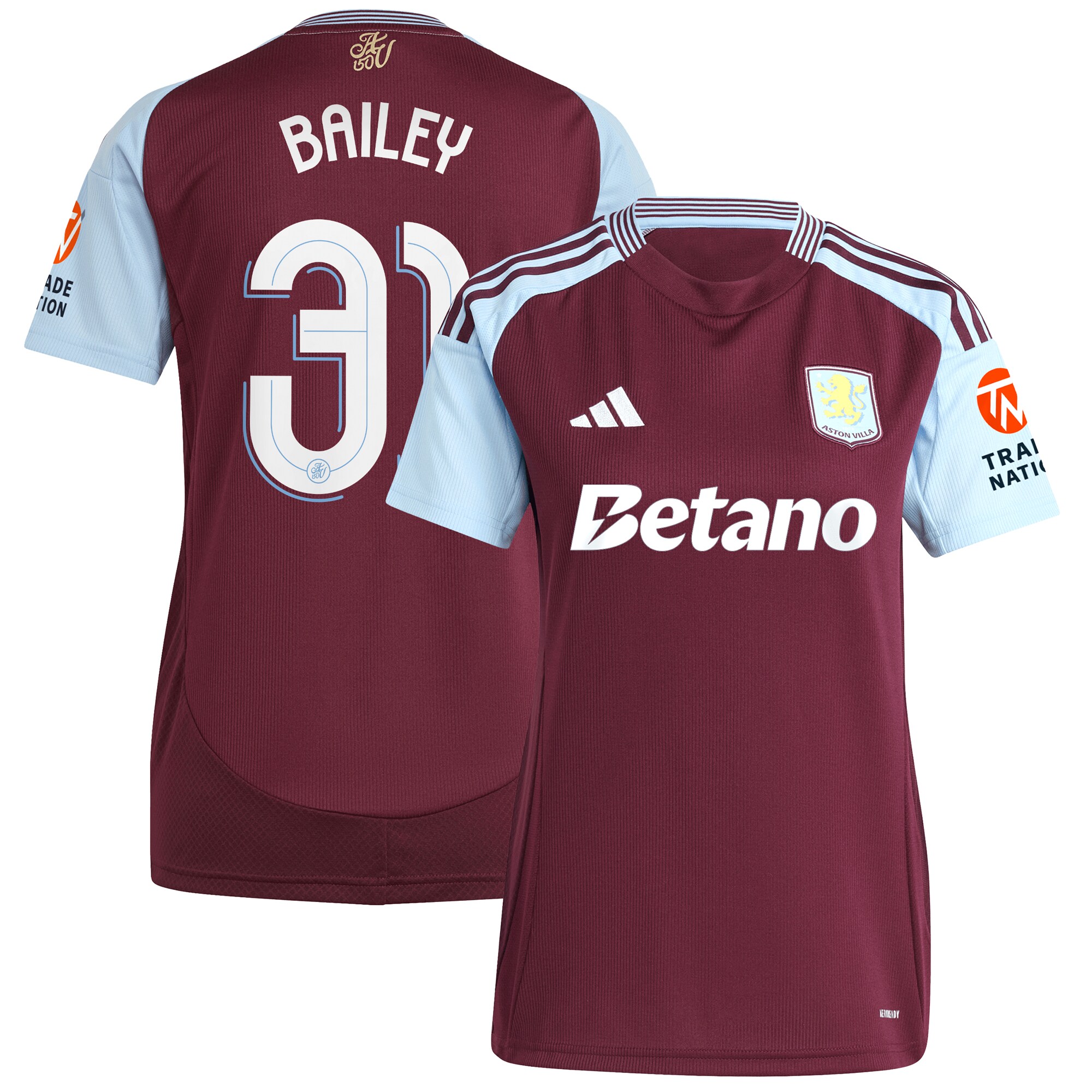 Aston Villa aston villa adidas home shirt 2024-25 – womens with bailey 31 cup printing Collection | AVFC Jerseys & Fan Gear