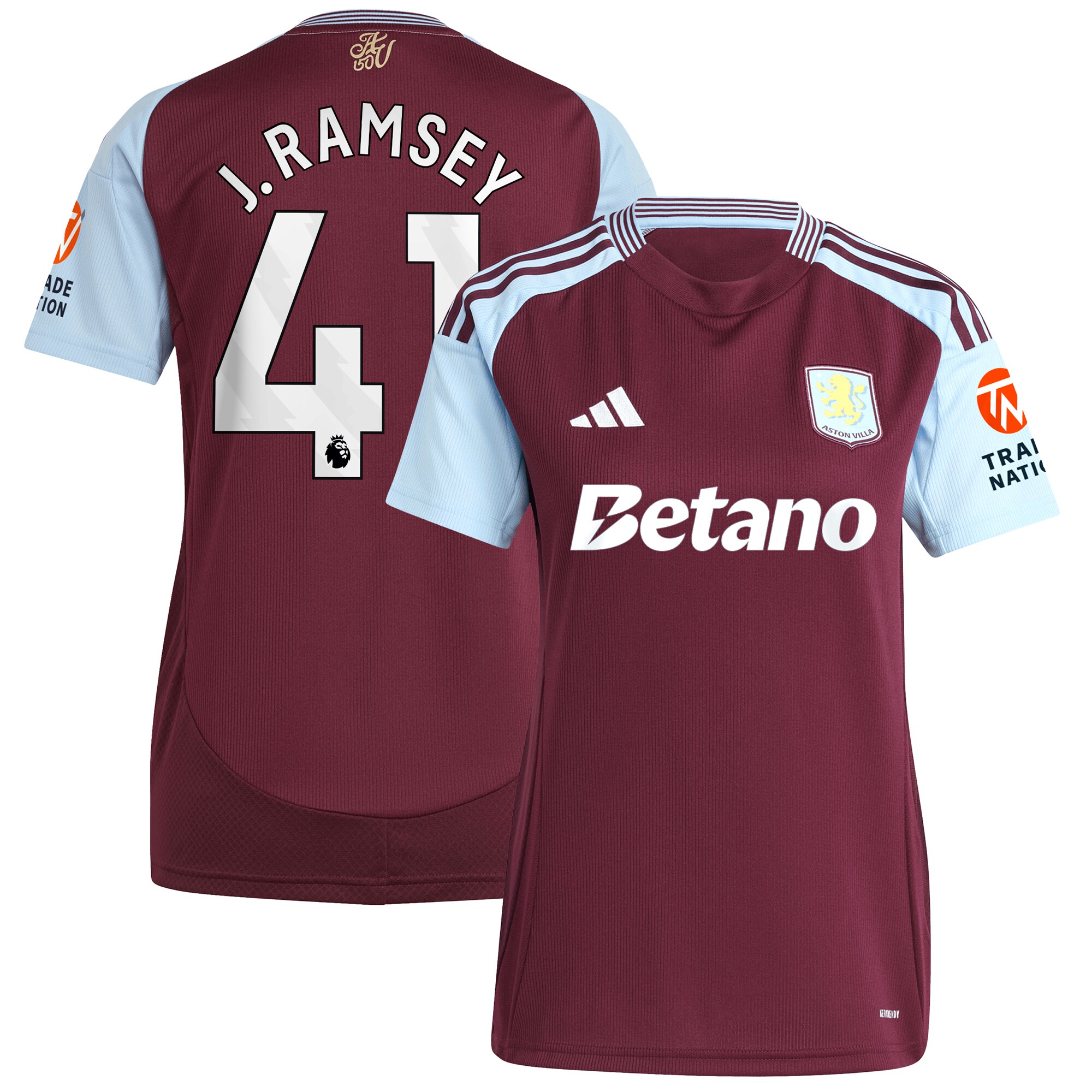Aston Villa aston villa adidas home shirt 2024-25 – womens with j. ramsey 41 printing Collection | AVFC Jerseys & Fan Gear