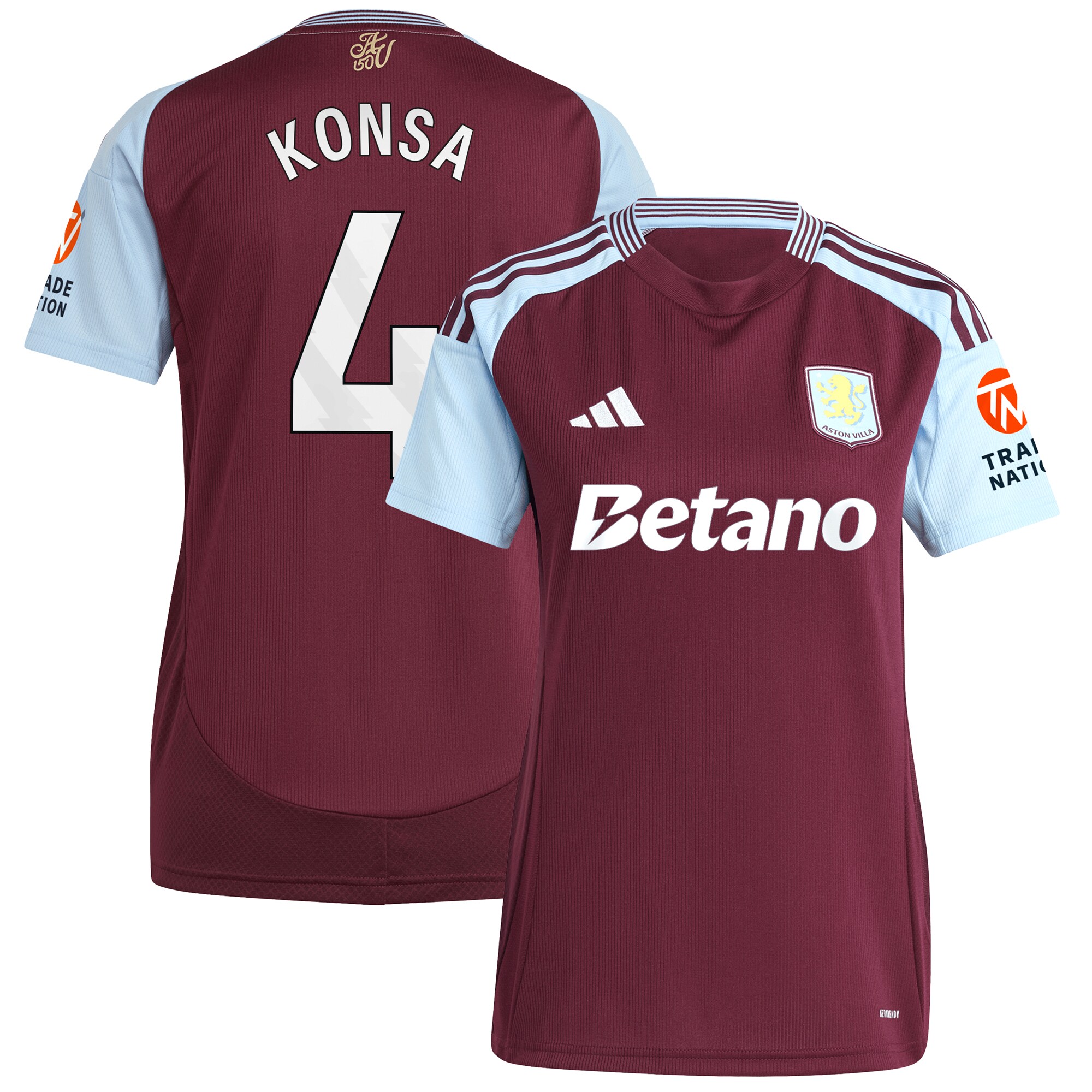 Aston Villa aston villa adidas home shirt 2024-25 – womens with konsa 4 printing Collection | AVFC Jerseys & Fan Gear