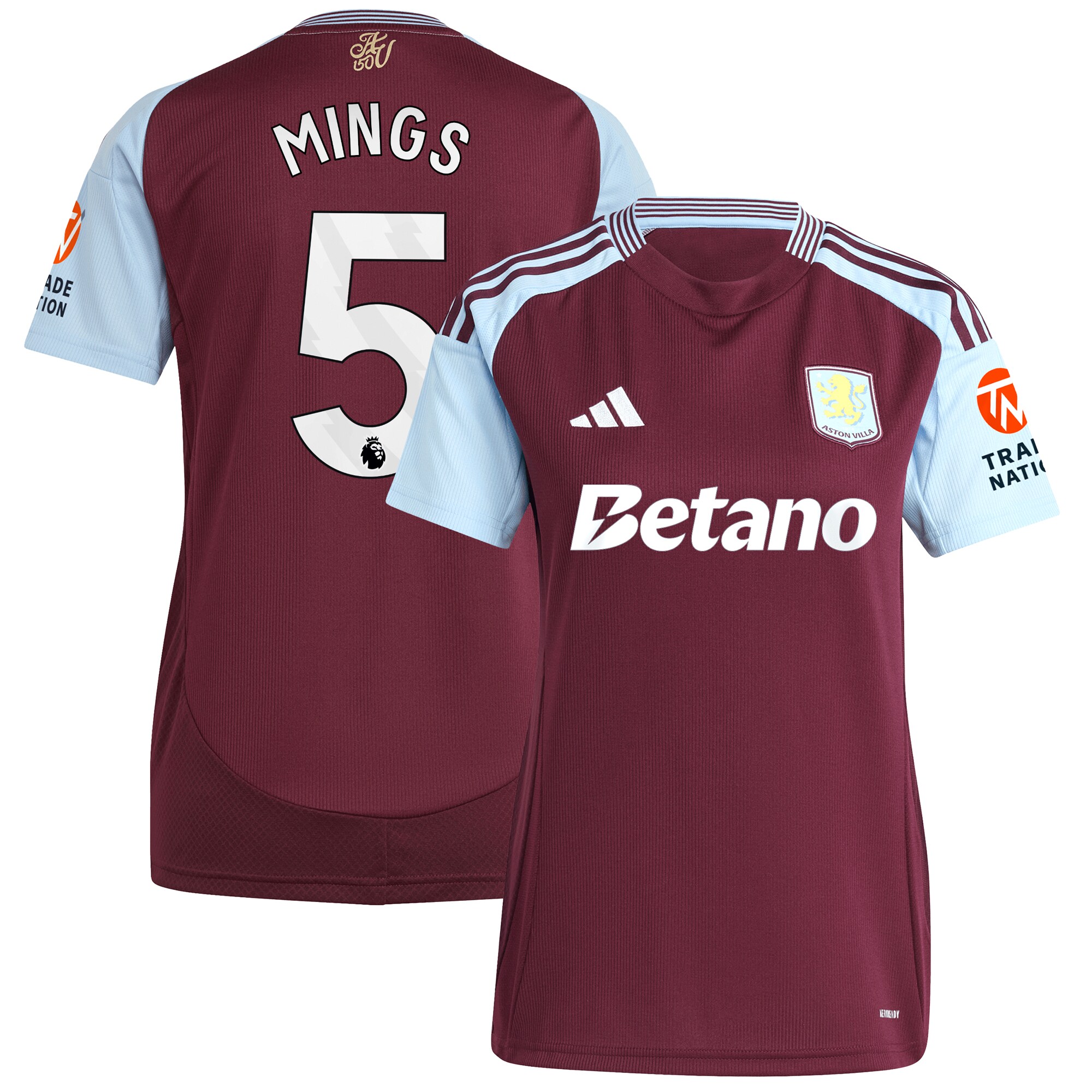 Aston Villa aston villa adidas home shirt 2024-25 – womens with mings 5 printing Collection | AVFC Jerseys & Fan Gear