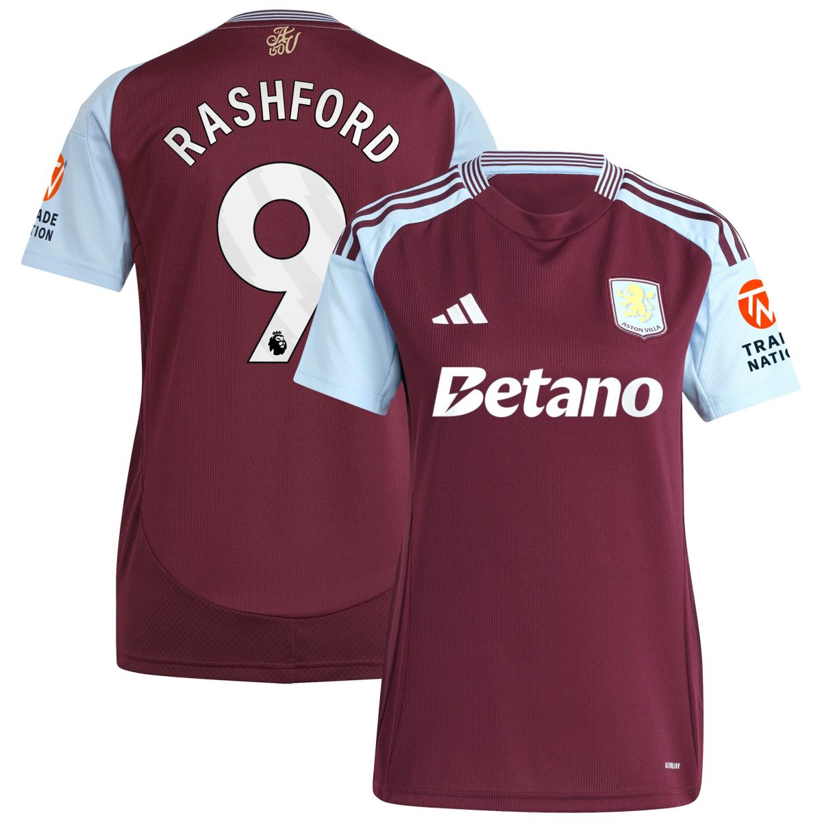 Aston Villa aston villa adidas home shirt 2024-25 – womens with rashford 9 printing Collection | AVFC Jerseys & Fan Gear