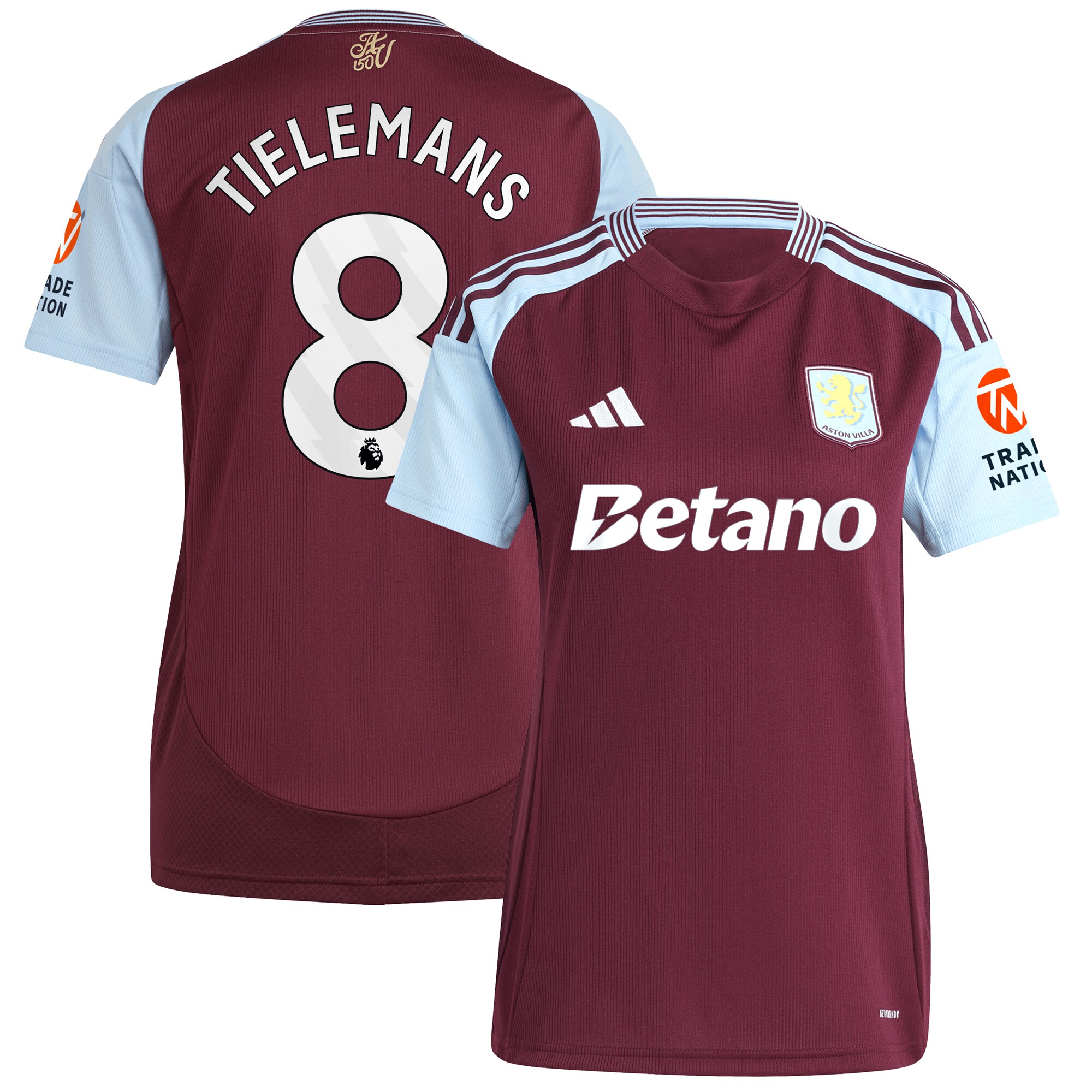 Aston Villa aston villa adidas home shirt 2024-25 – womens with tielemans 8 printing Collection | AVFC Jerseys & Fan Gear