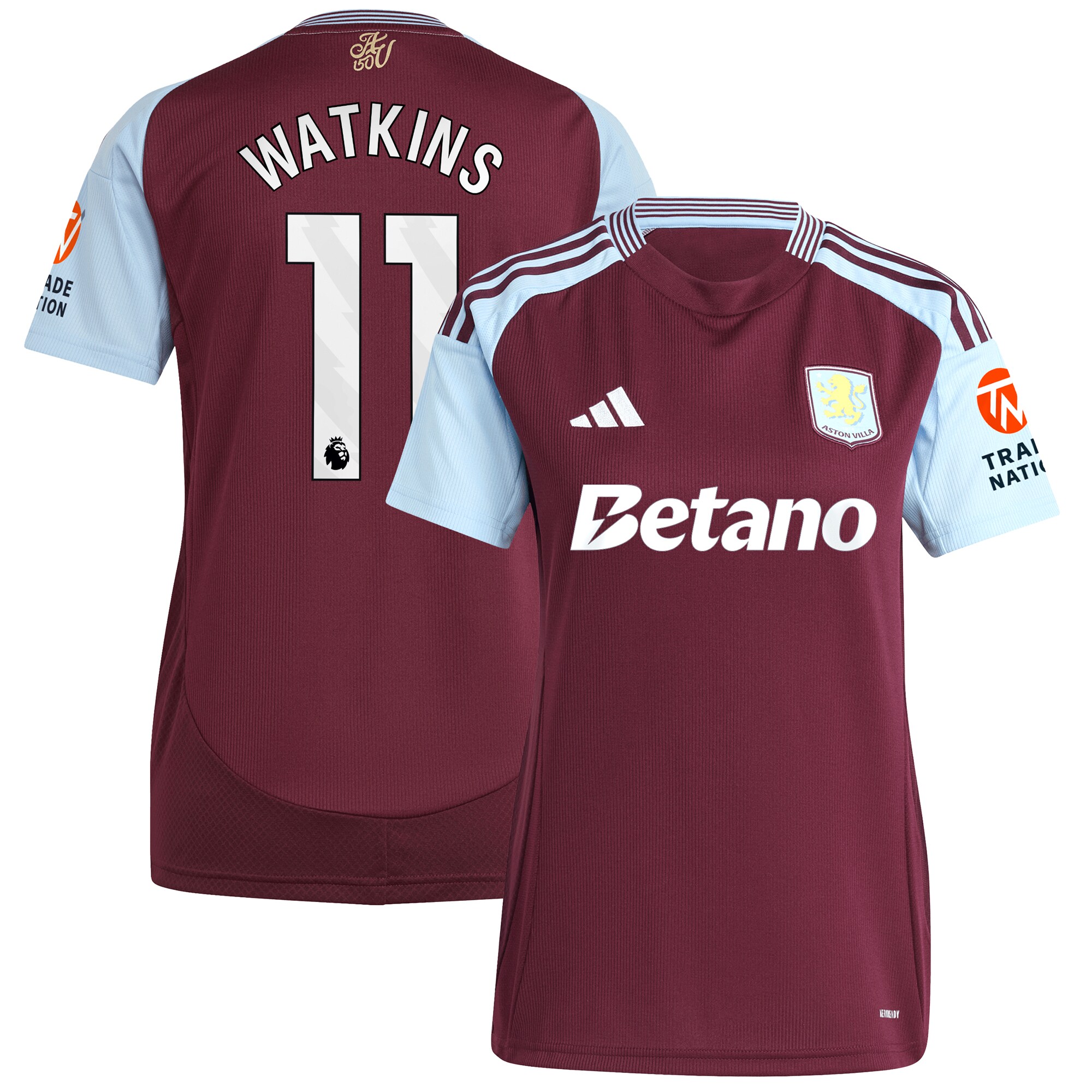 Aston Villa aston villa adidas home shirt 2024-25 – womens with watkins 11 printing Collection | AVFC Jerseys & Fan Gear