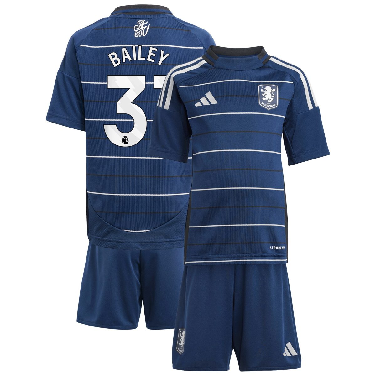 Aston Villa aston villa adidas third minikit 2024-25 with bailey 31 printing Collection | AVFC Jerseys & Fan Gear
