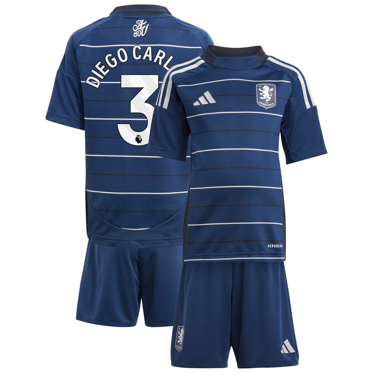 Aston Villa aston villa adidas third minikit 2024-25 with diego carlos 3 printing Collection | AVFC Jerseys & Fan Gear