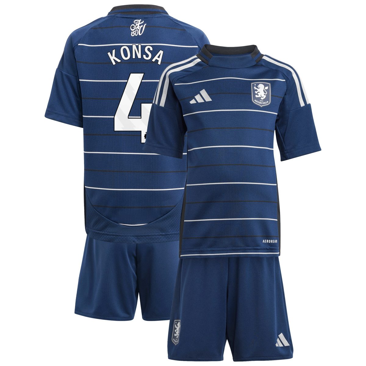 Aston Villa aston villa adidas third minikit 2024-25 with konsa 4 printing Collection | AVFC Jerseys & Fan Gear