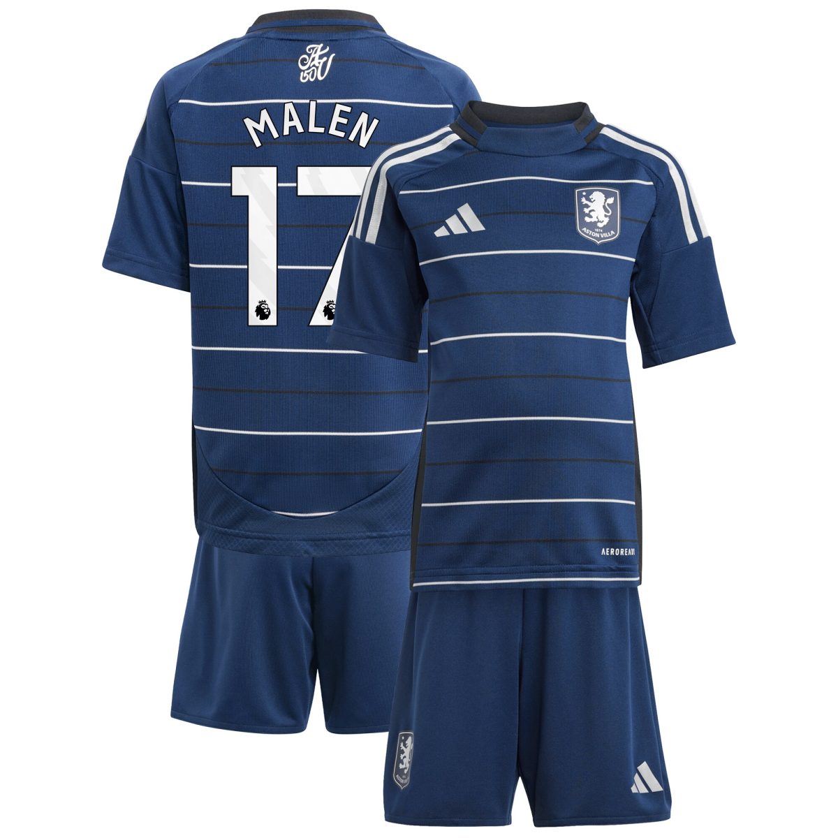Aston Villa aston villa adidas third minikit 2024-25 with malen 17 printing Collection | AVFC Jerseys & Fan Gear