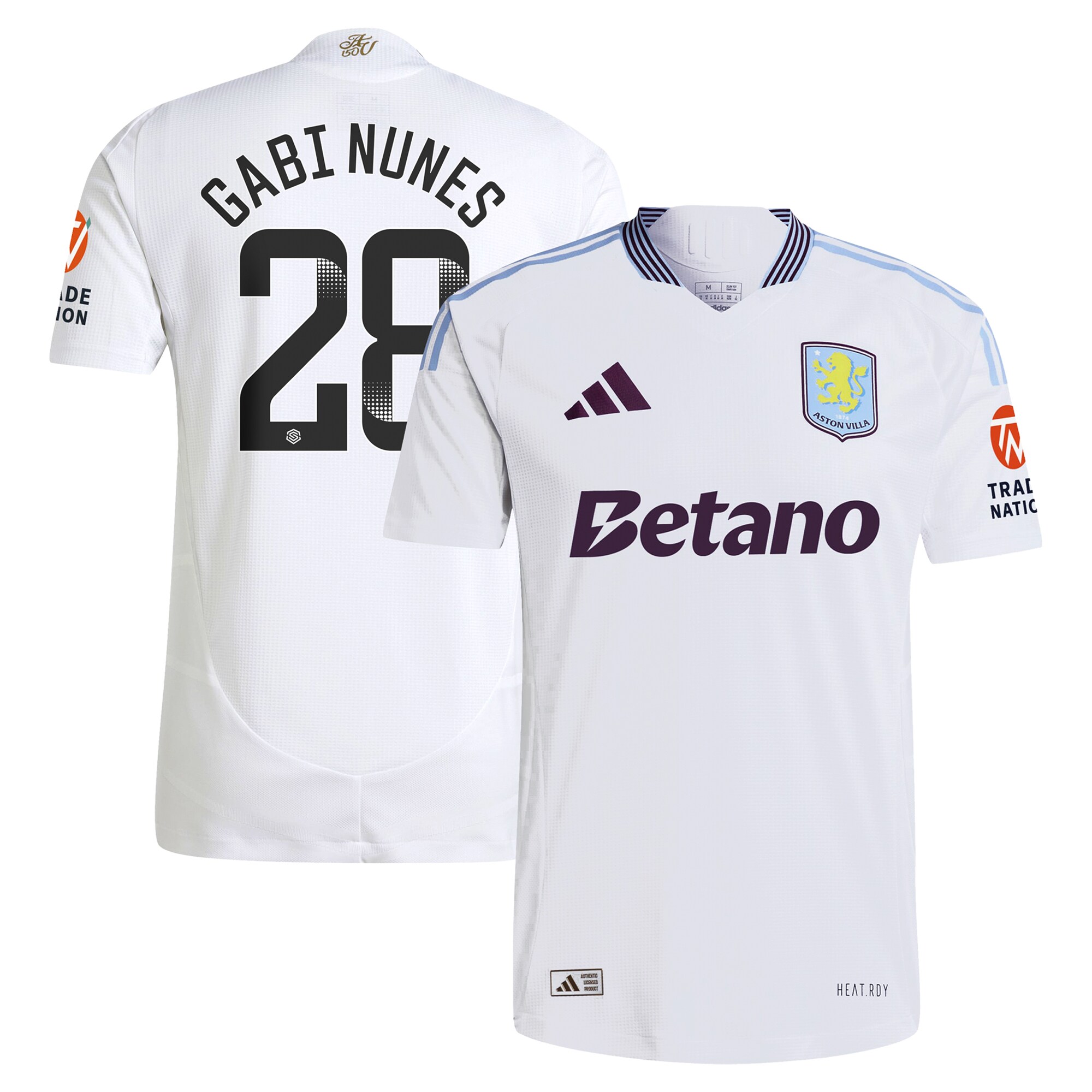 Aston Villa aston villa adidas wsl away authentic shirt 2024-25 with gabi nunes 28 printing Collection | AVFC Jerseys & Fan Gear
