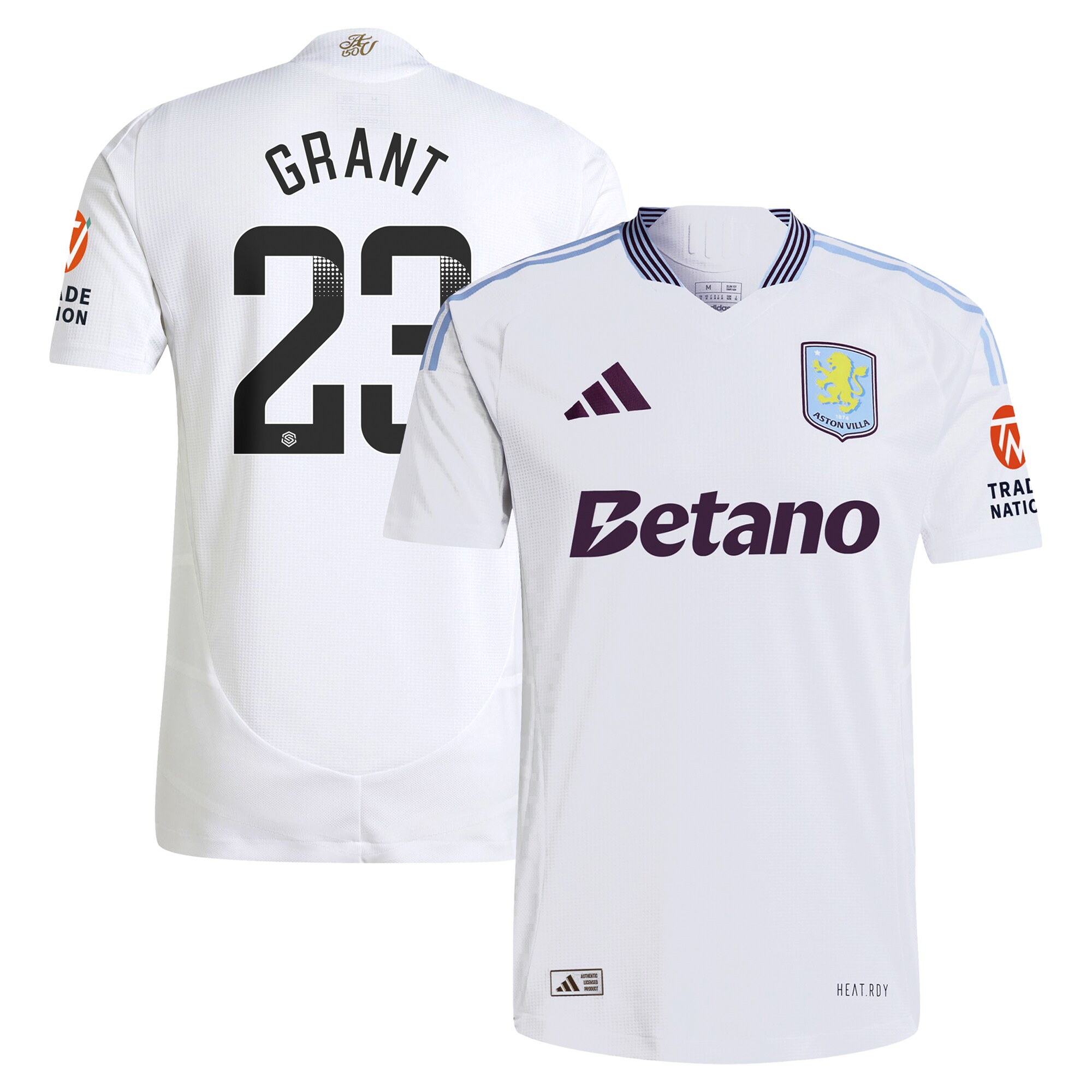 Aston Villa aston villa adidas wsl away authentic shirt 2024-25 with grant 23 printing Collection | AVFC Jerseys & Fan Gear