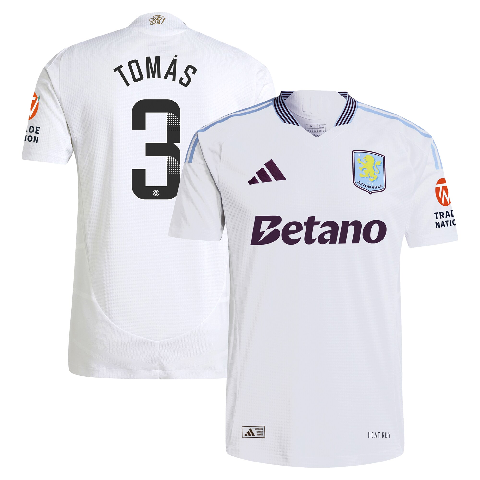 Aston Villa aston villa adidas wsl away authentic shirt 2024-25 with tomás 3 printing Collection | AVFC Jerseys & Fan Gear