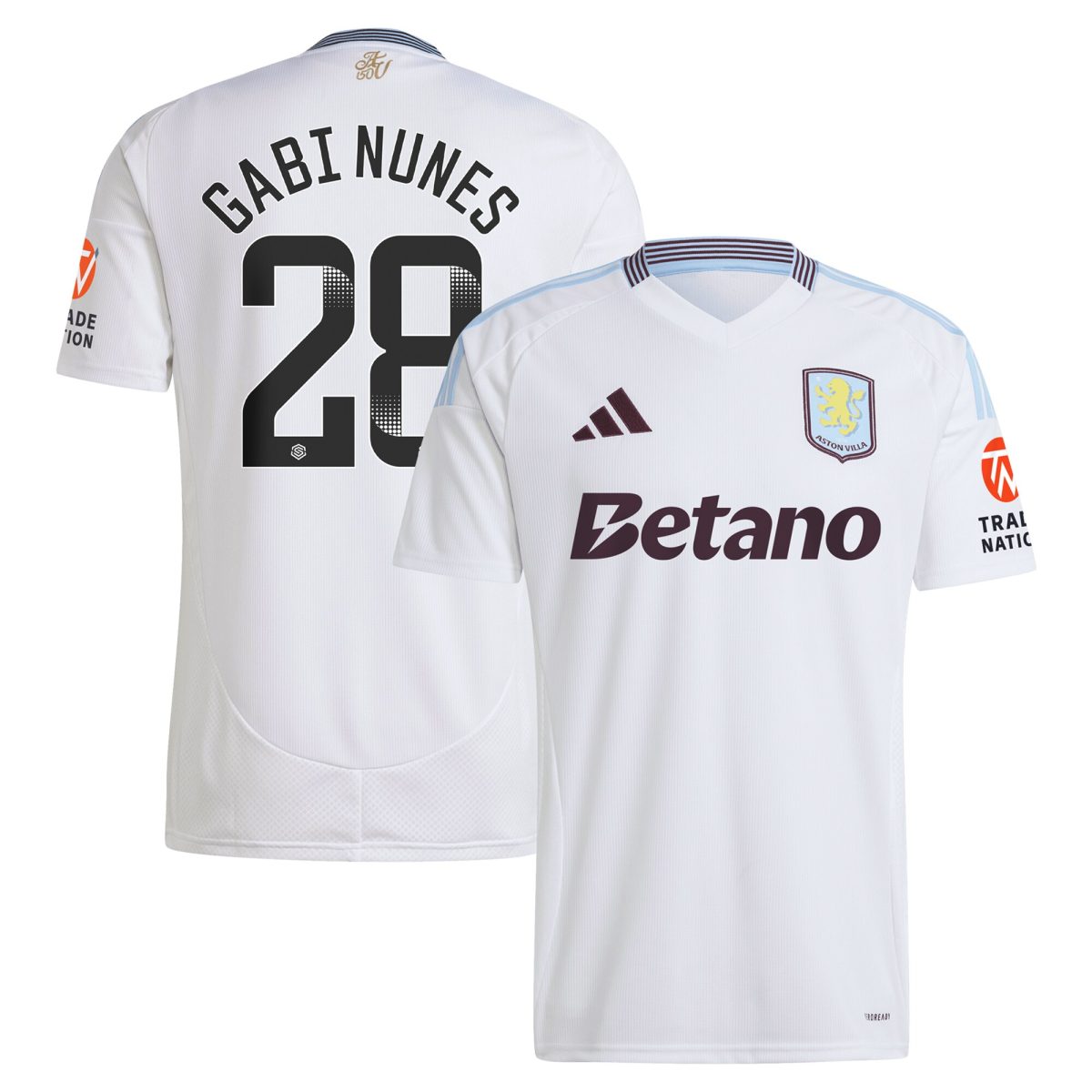 Aston Villa aston villa adidas wsl away shirt 2024-25 with gabi nunes 28 printing Collection | AVFC Jerseys & Fan Gear