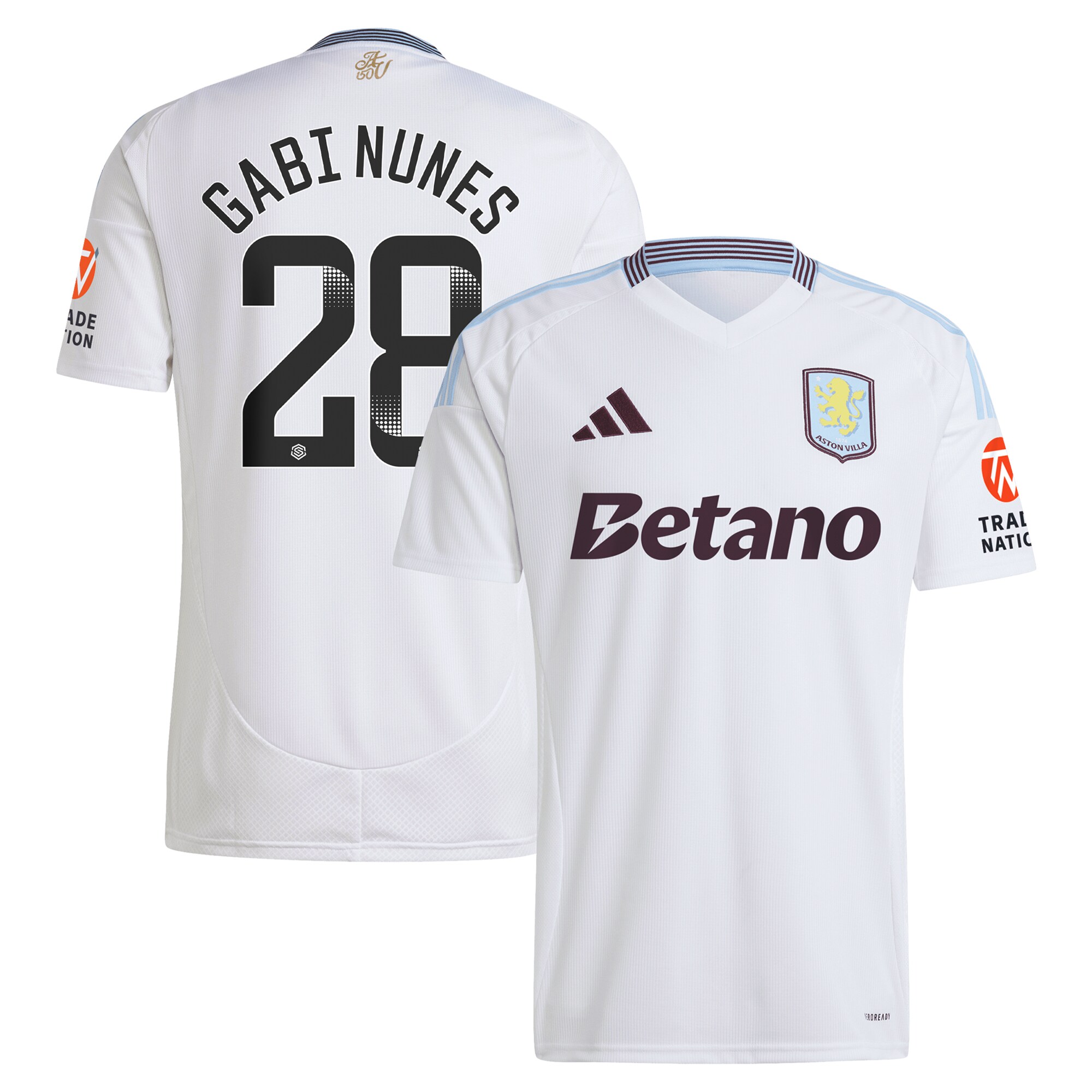 Aston Villa aston villa adidas wsl away shirt 2024-25 with gabi nunes 28 printing Collection | AVFC Jerseys & Fan Gear