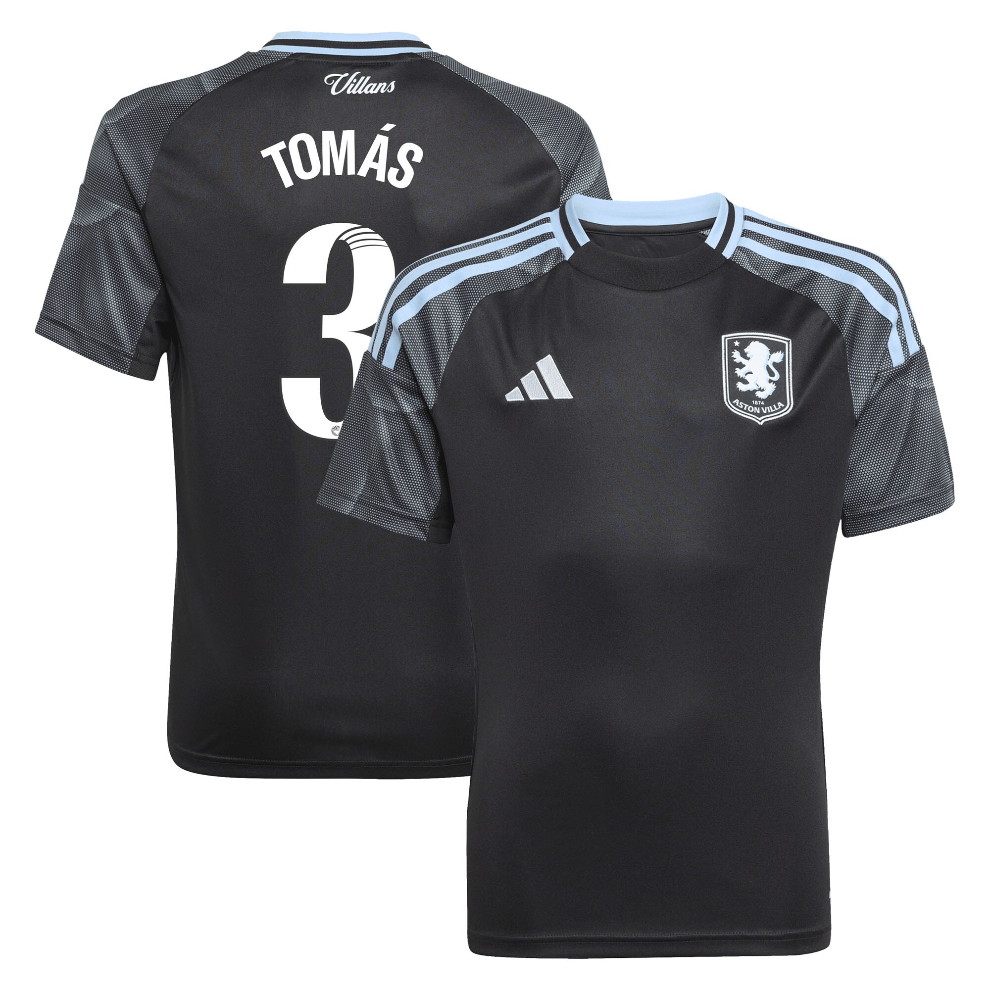 Aston Villa aston villa adidas wsl away shirt 2025-26 – kids with tomás 3 printing Collection | AVFC Jerseys & Fan Gear