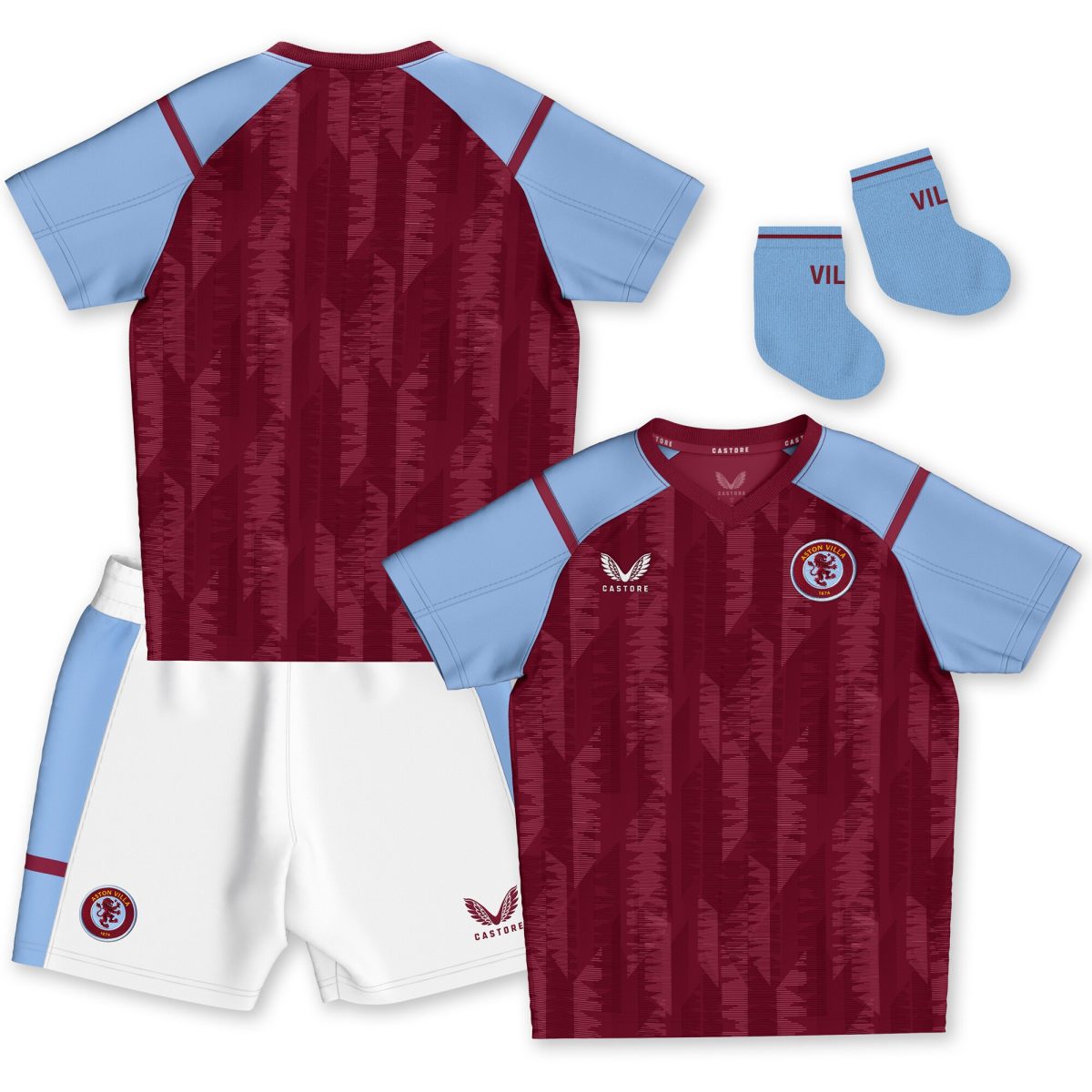 Aston Villa aston villa castore home baby kit 2023-24 with custom printing Collection | AVFC Jerseys & Fan Gear