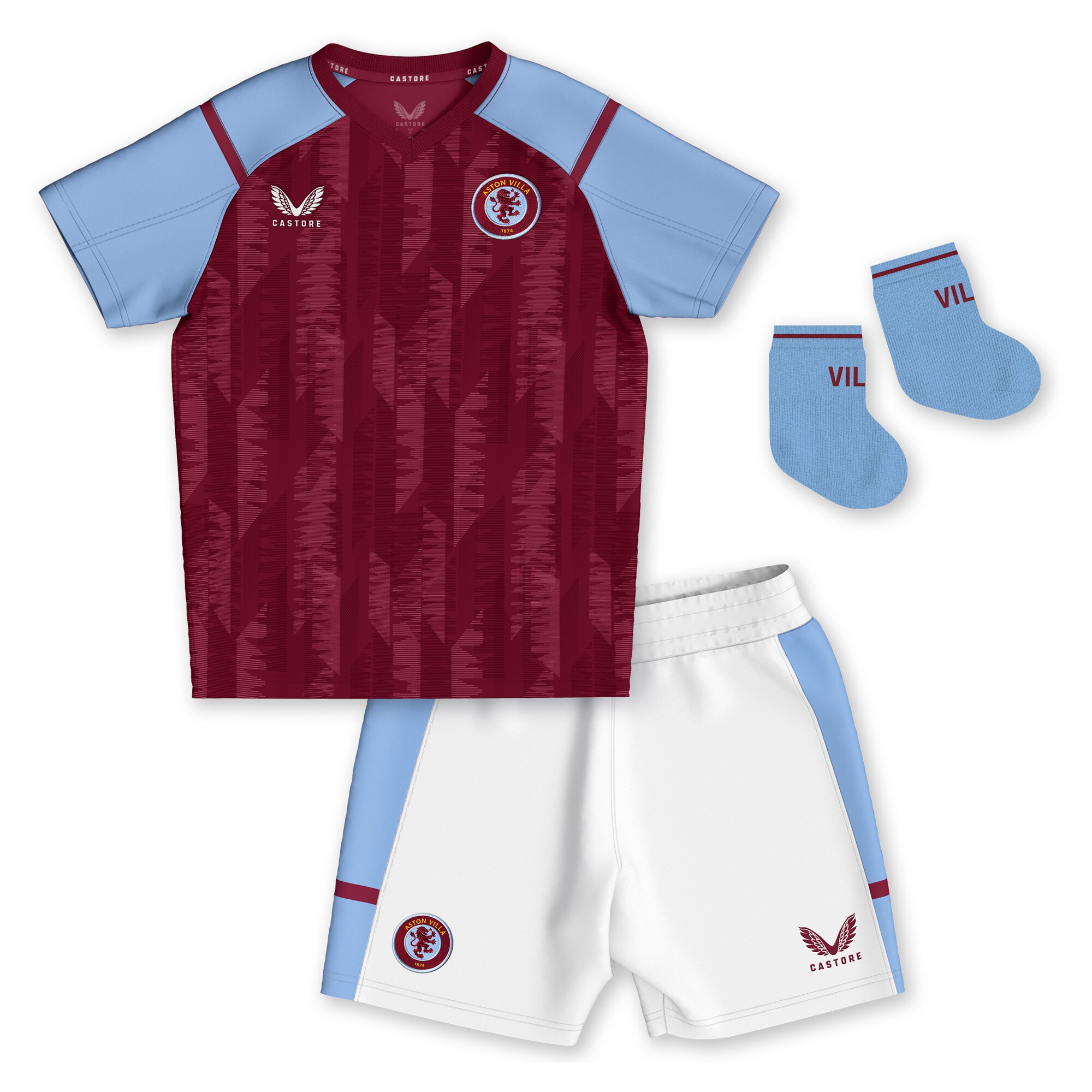 Aston Villa aston villa castore home baby kit 2023-24 with custom printing Collection | AVFC Jerseys & Fan Gear